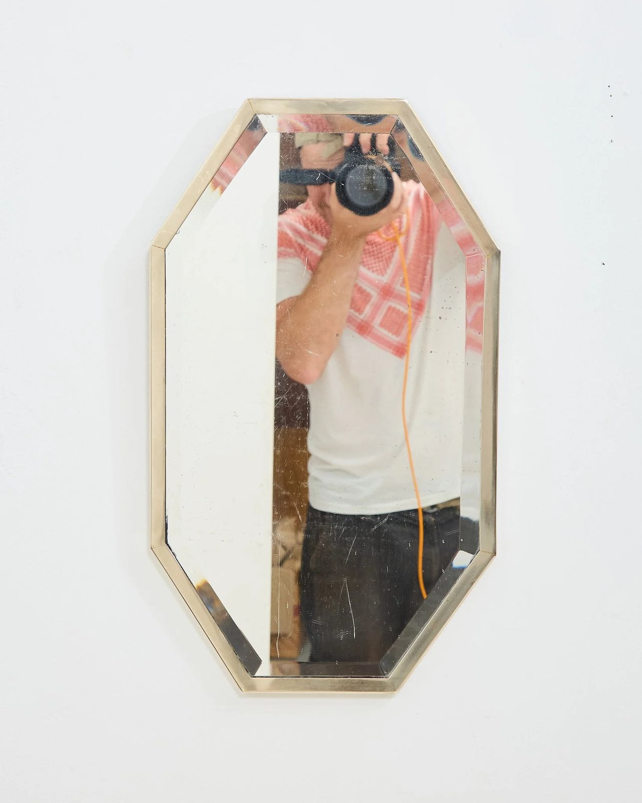 Nikkel hexagonale spiegel, jaren 1920 photo for sale