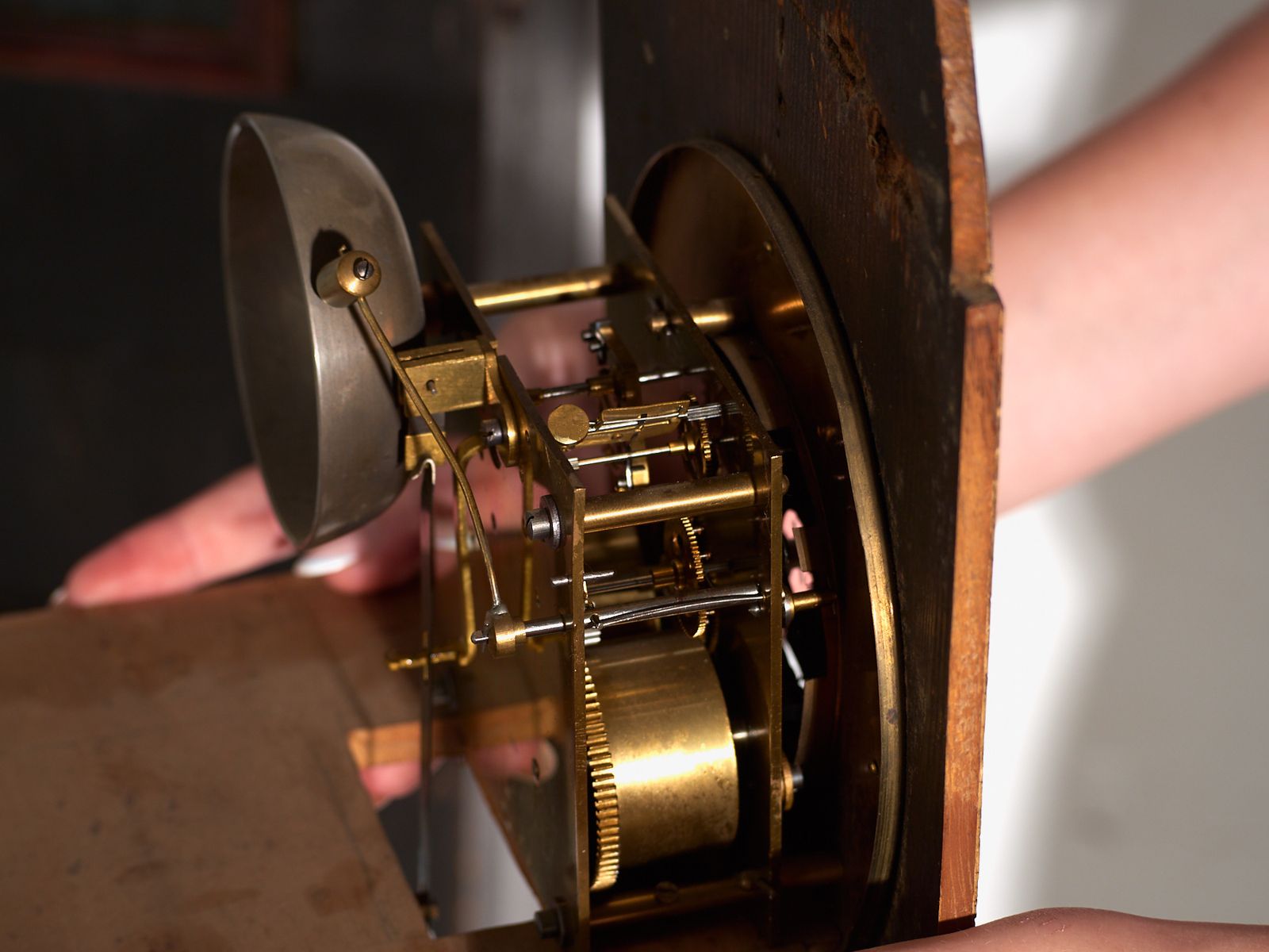 photo vintage Horloge de parquet d'époque en pin peint - Europe centrale, vers 1850