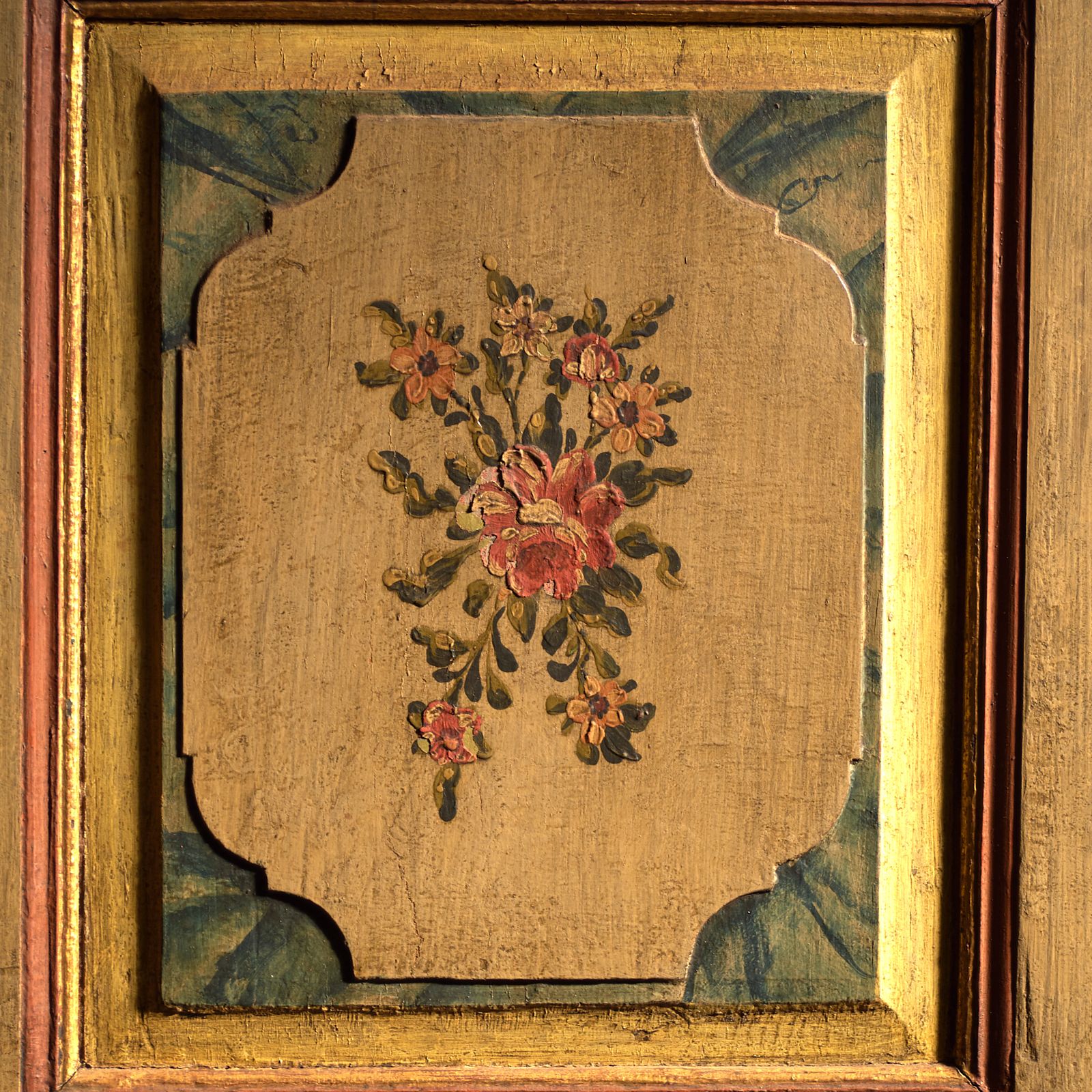 Armoire baroque d'époque peinte en pin, Empire austro-hongrois, 1794 photo for sale