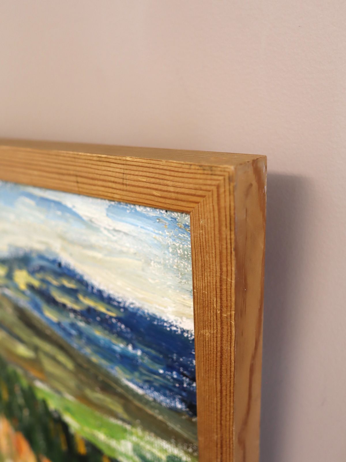 Kunst The Hills Beyond, olieverfschilderij, jaren 1970 photo