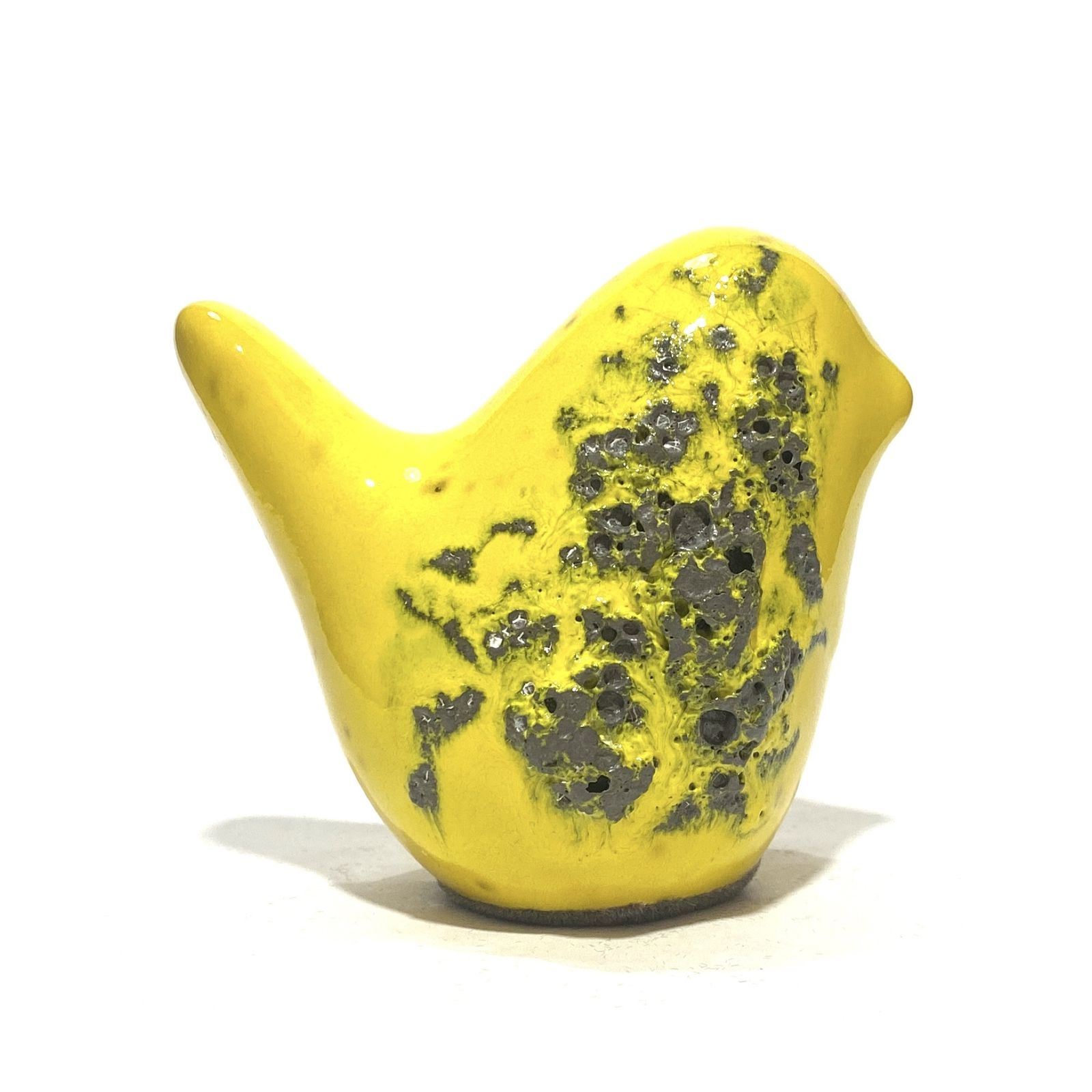 Otto Keramik vogel in gele Fat Lava glazuur, West German Pottery stijl keramisch ornament photo for sale