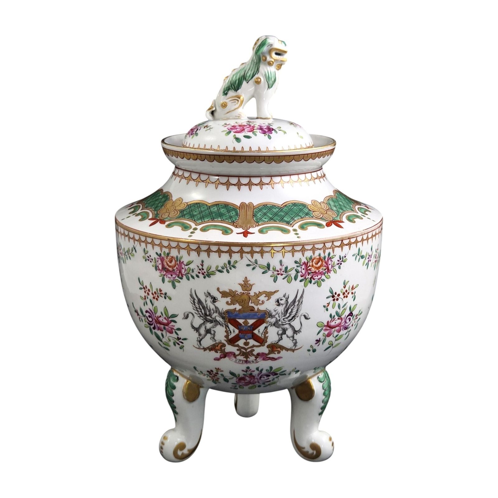 Franse Samson Paris Chinoiserie Armorial Vaas met Deksel, 1880-1890 photo furniture