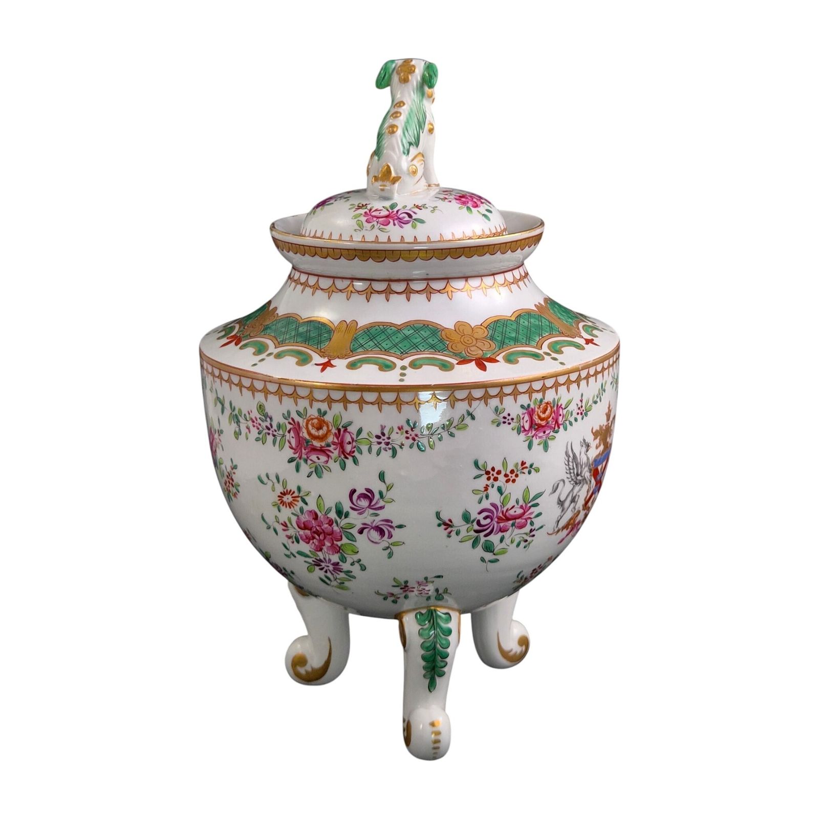 Franse Samson Paris Chinoiserie Armorial Vaas met Deksel, 1880-1890 photo vinterior