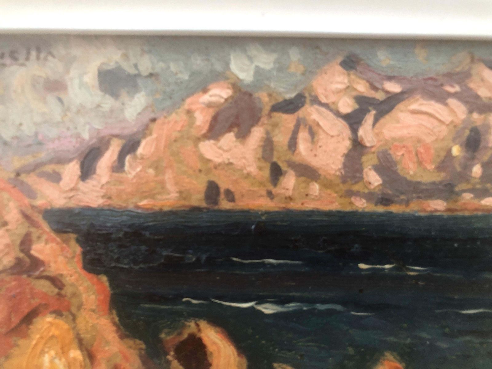 Peinture de paysage côtier impressionniste catalan, Majorque, huile sur carton, vers 1920, par Joaquin Terruella Matilla photo buy