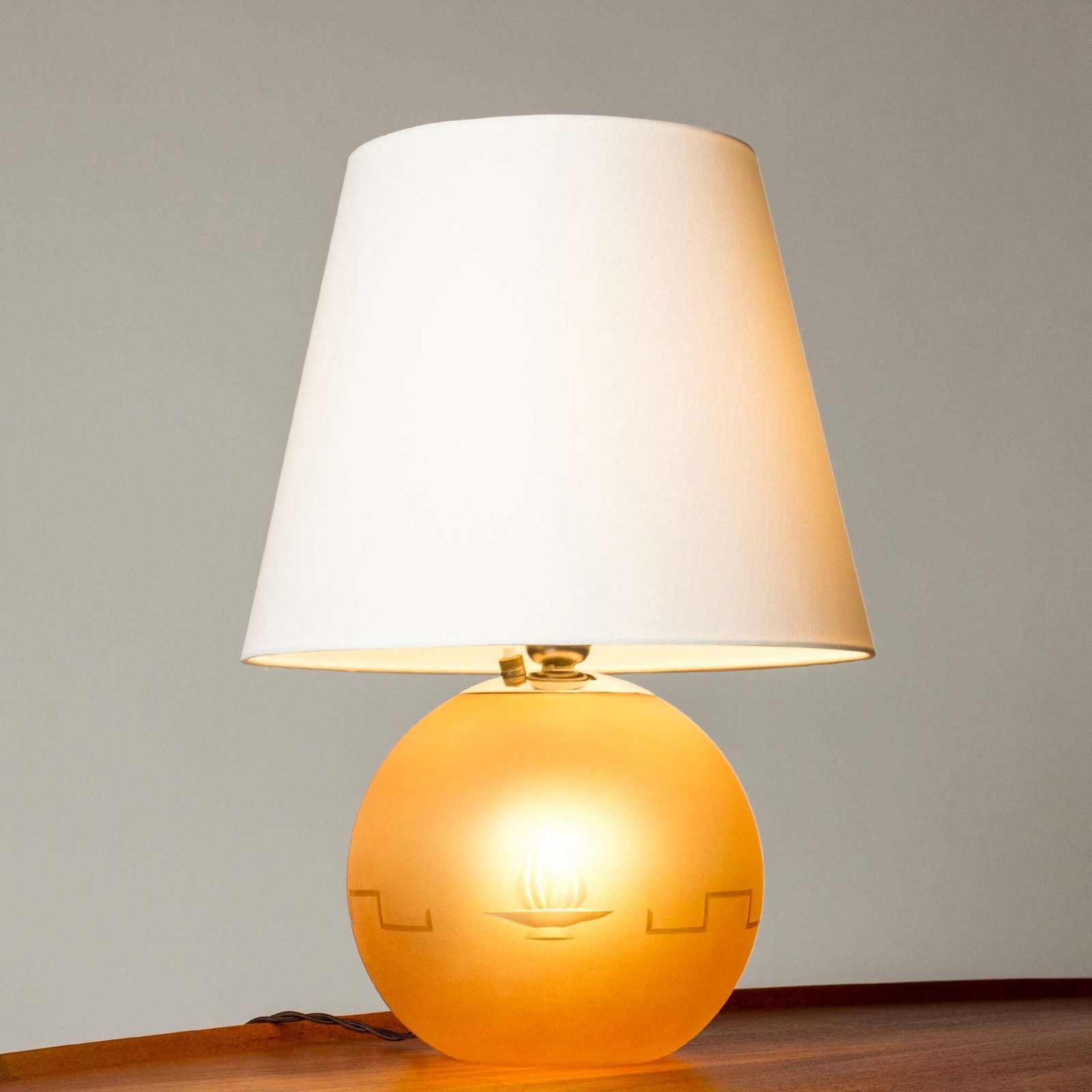 Lampe de table en verre Swedish Grace, attribuée à Elis Bergh, Kosta, Suède, années 1930 photo 2291.0