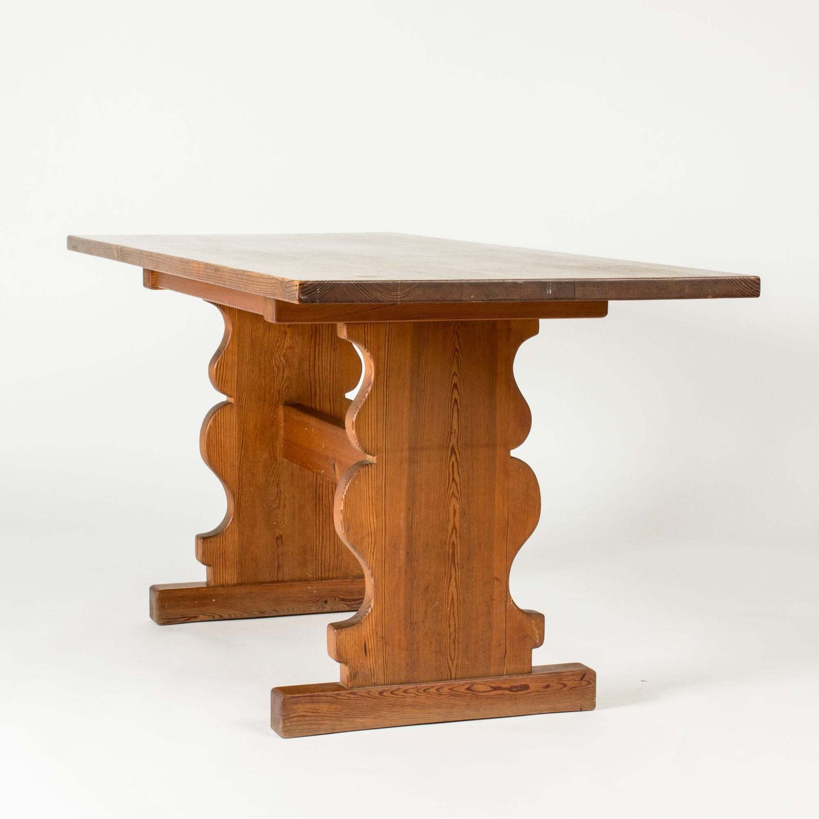 Table à manger ou bureau en pin par Carl Malmsten, Suède, années 1930 photo 8515.0