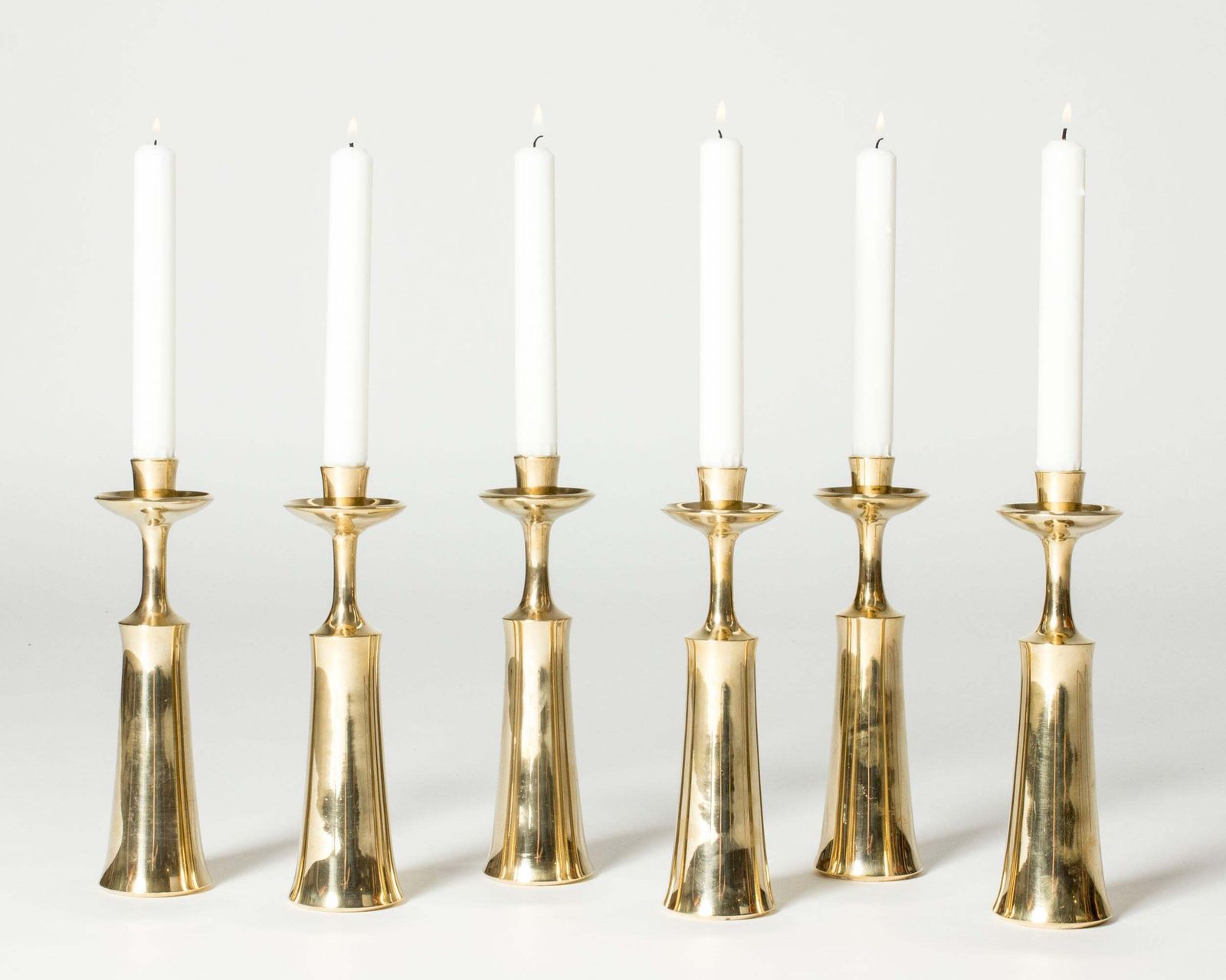 Paire de bougeoirs vintage mid-century en laiton par Jens Quistgaard, Danemark, années 1950 photo Décoration