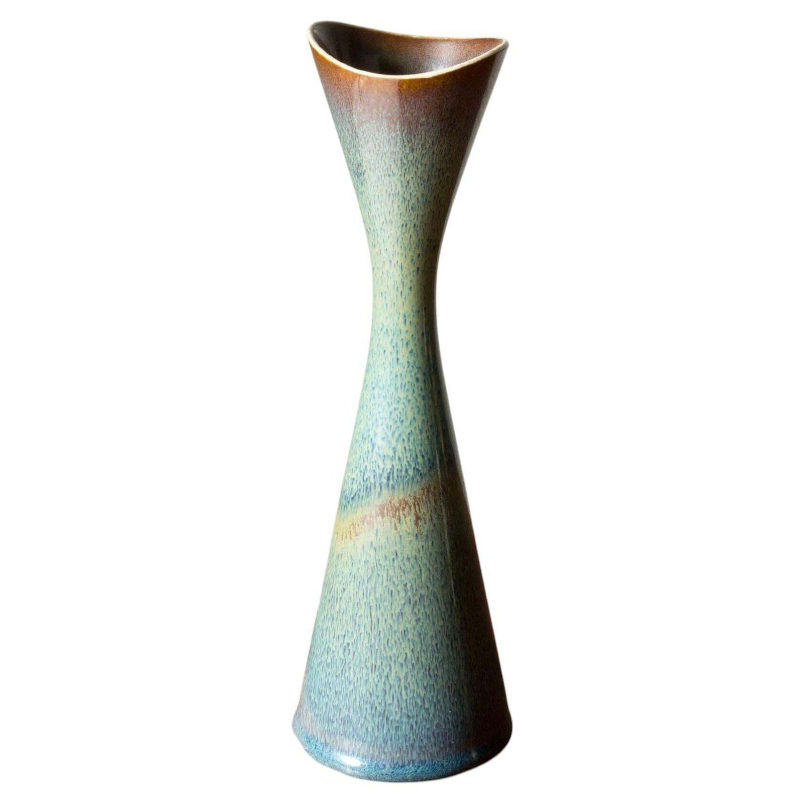 Vase en grès mid-century par Stig Lindberg, Gustavsberg, Suède, 1961