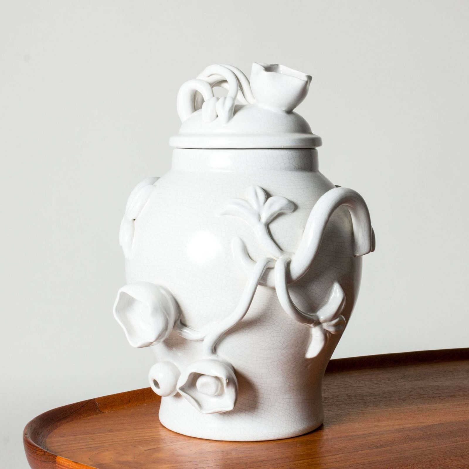 Lidded Earthenware Urn By Eva Jancke Björk, Bo Fajans, Sweden, 1930/40s photo Home Decor
