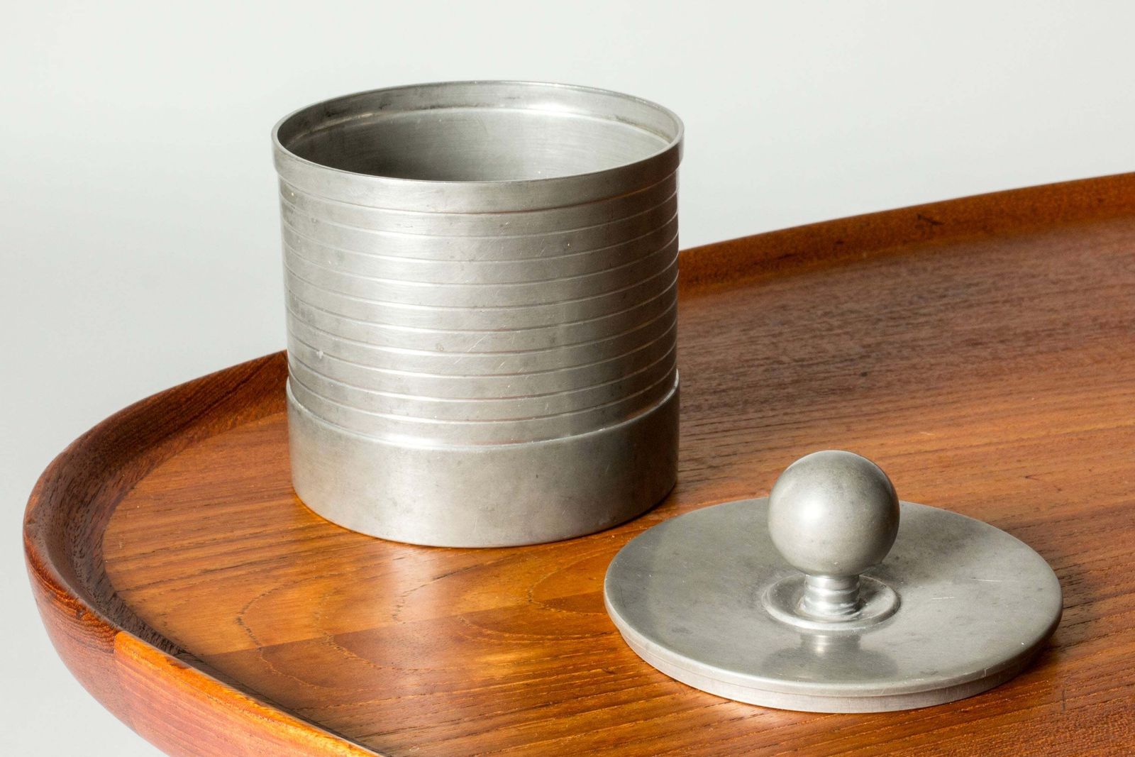 Functionalist Lidded Pewter Box From Gab, Sweden, 1935 photo 720.0