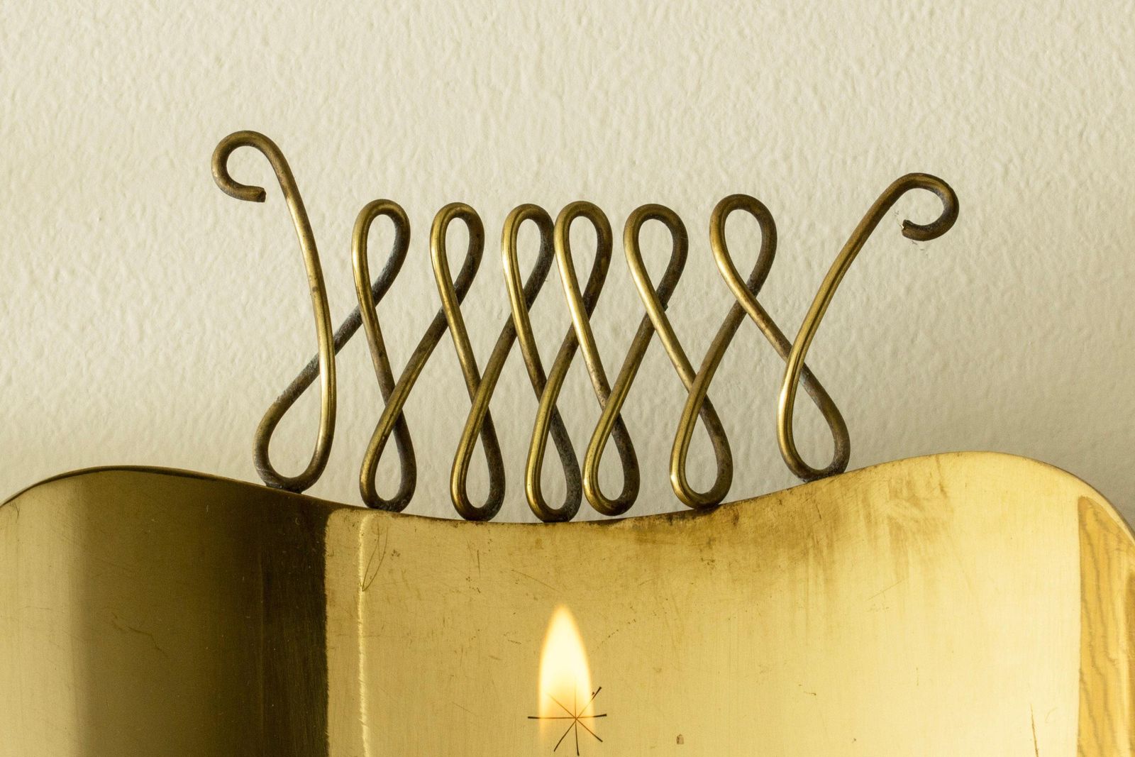 Mid-Century Modern Messing Wandkandelaars, Veikko Huotari, Finland, jaren 1950 photo vinterior