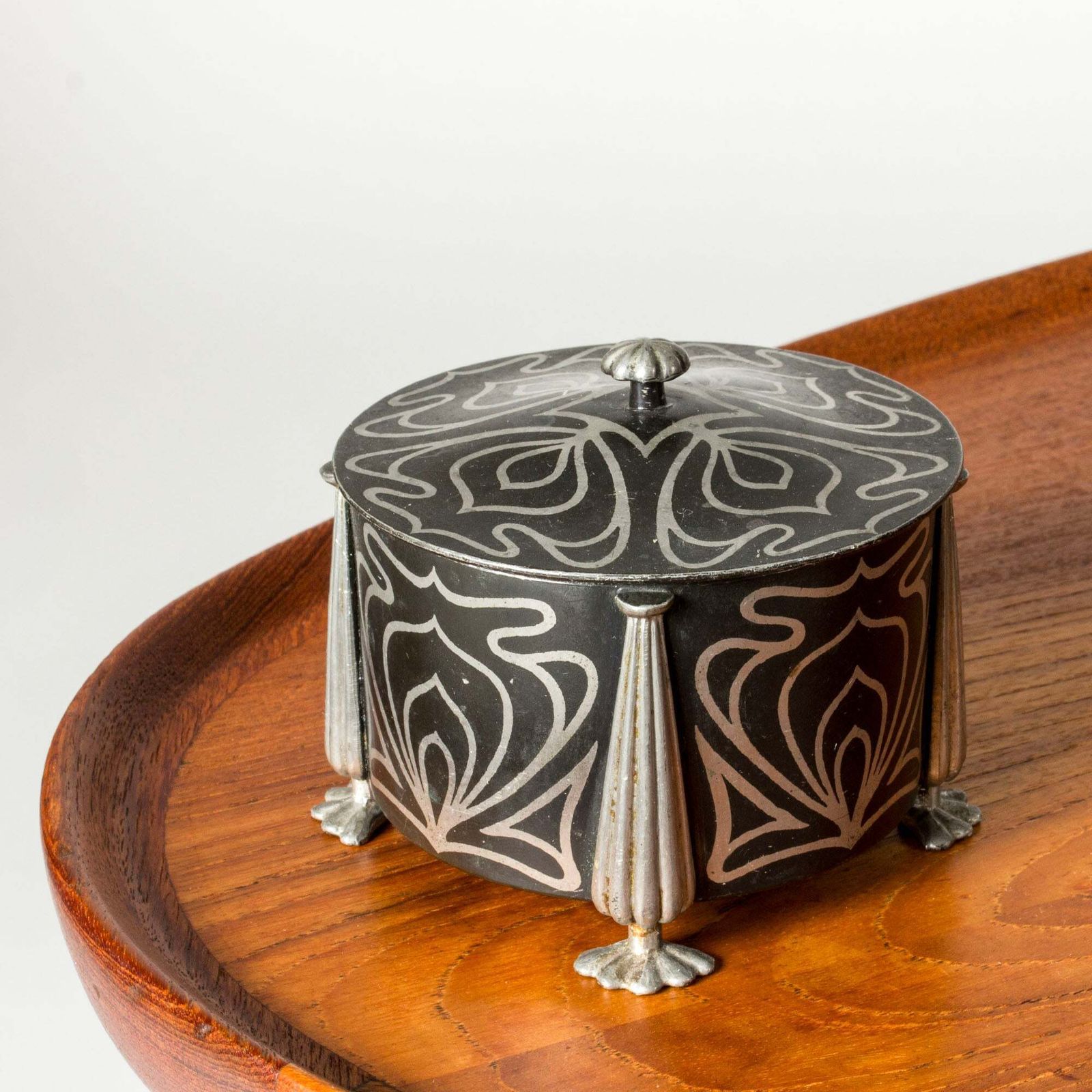 Swedish Art Nouveau Lidded Pewter Box, Stockholm, 1904 photo furniture