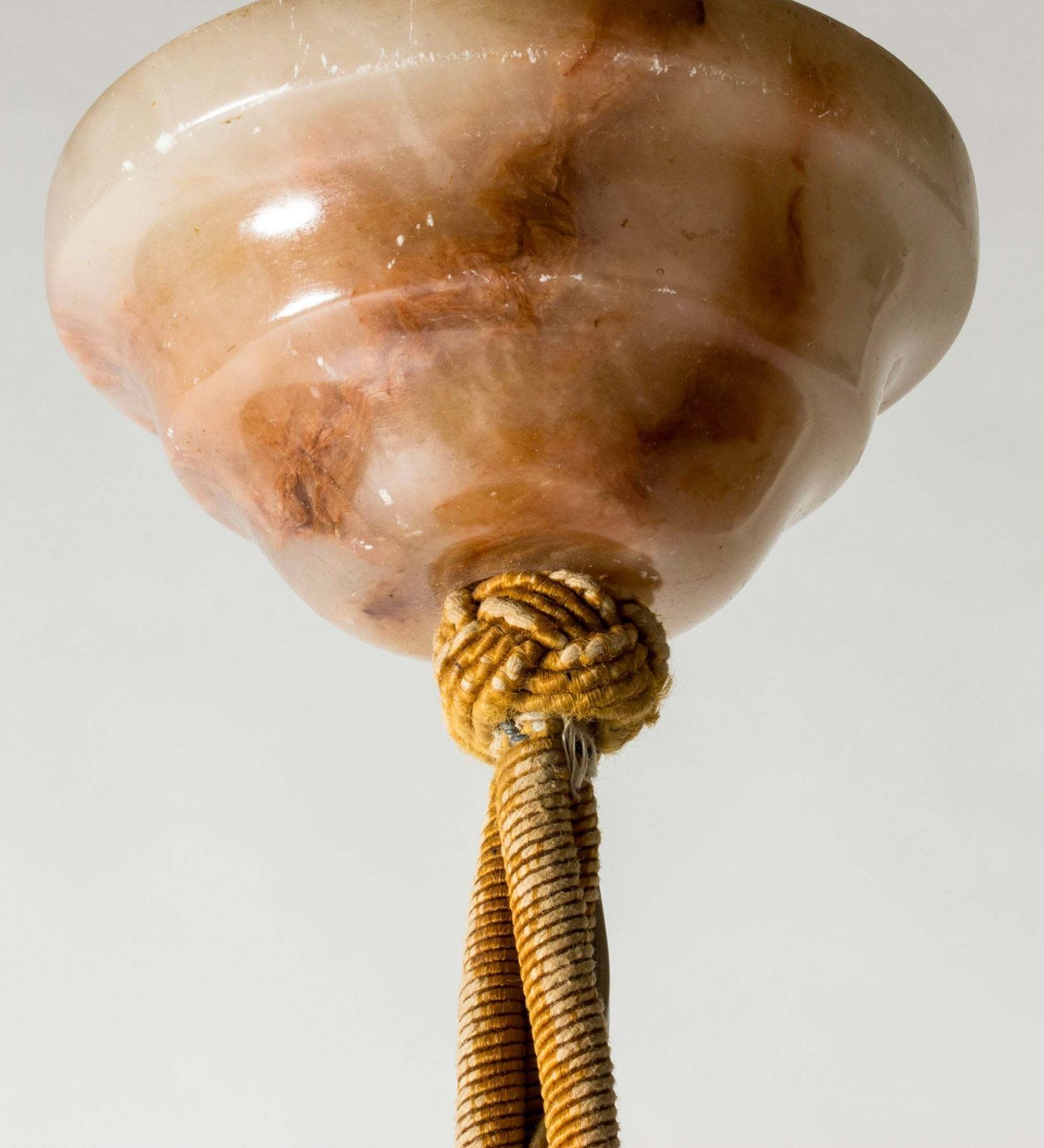 Verlichting Swedish Grace Alabaster Hanglamp, jaren 1920 photo