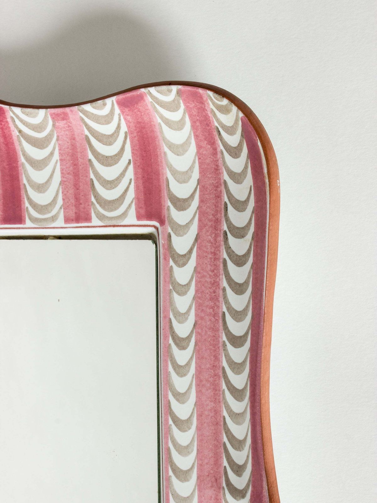 Swedish Midcentury Faience Wall Mirror By Stig Lindberg For Gustavsberg, 1940s photo buy