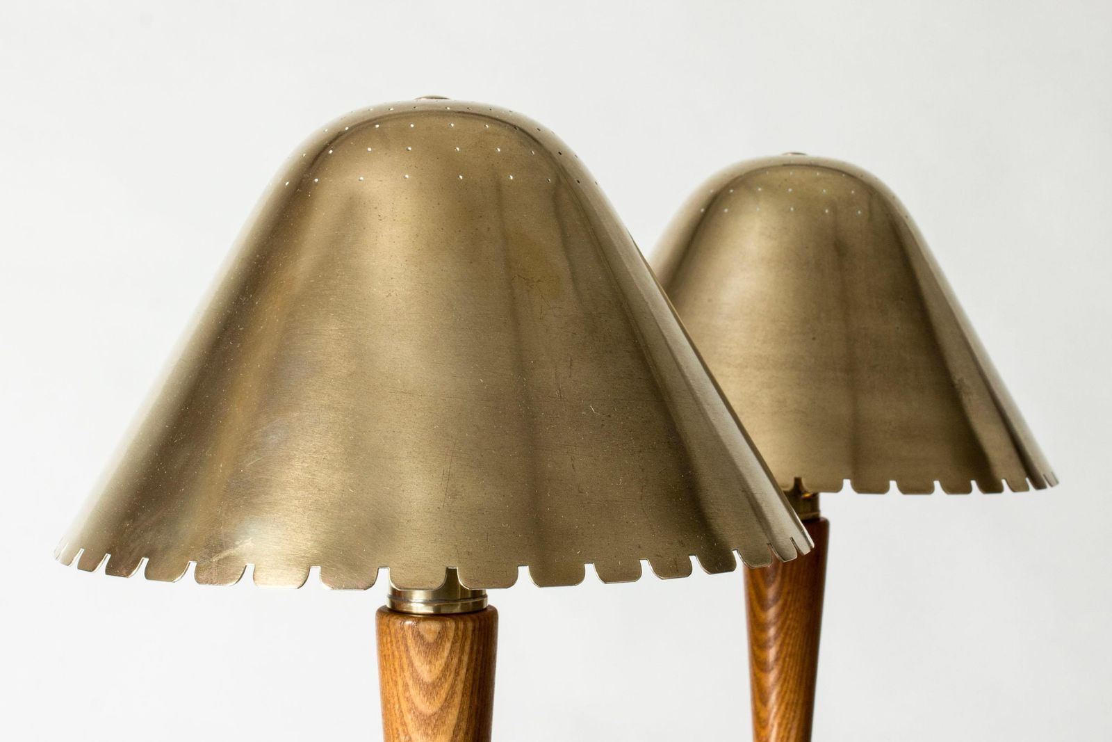 Lampes de table Swedish Modern en laiton par Harald Notini, Böhlmarks, Suède, années 1940 photo vintage