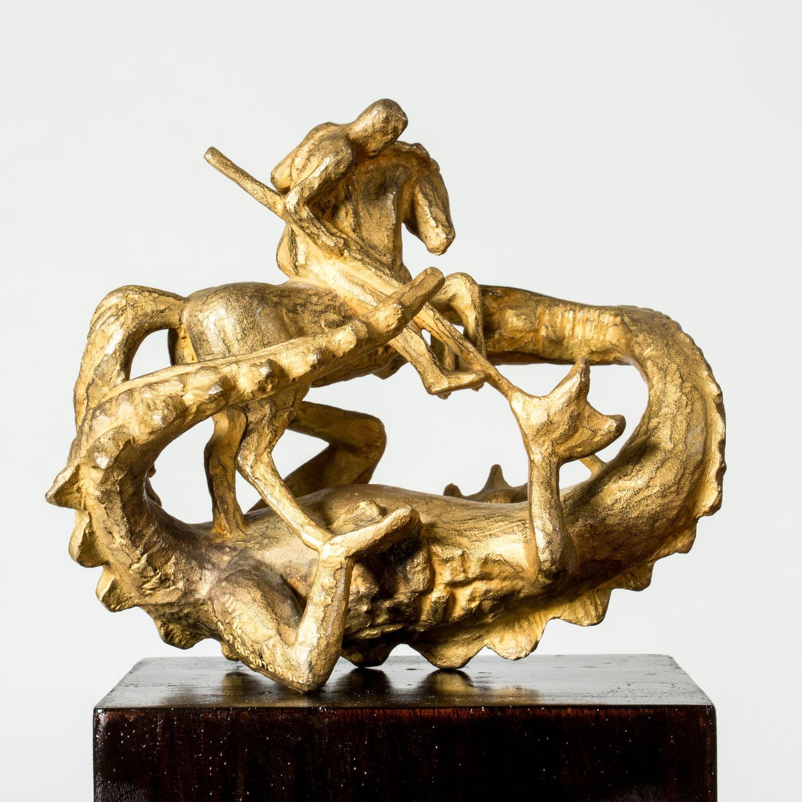 Zweeds modernistisch bronzen beeld van Stig Blomberg, Herman Bergman, Zweden photo for sale