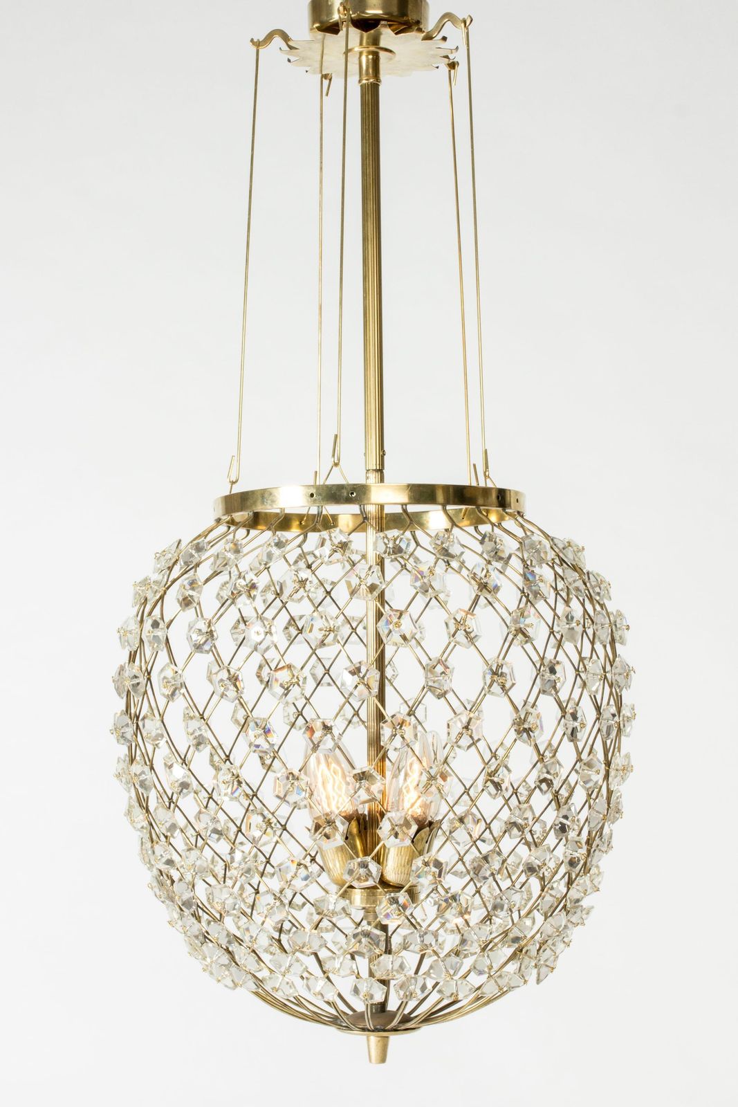 Lustre moderne suédois par Bertil Brisborg, Nordiska Kompaniet, Suède, années 1940 photo for sale