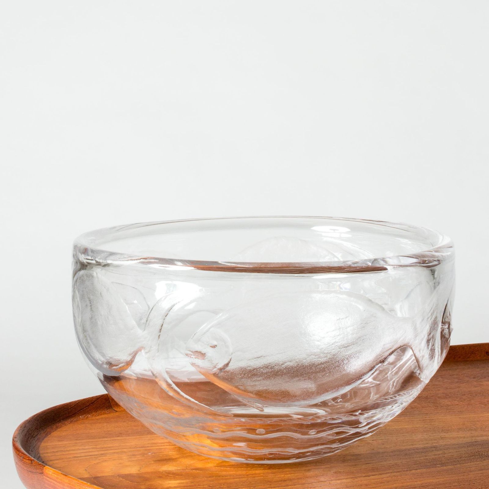 Zweeds mid-century glazen schaal van Erik Höglund, Boda, Zweden, ca. jaren 1950 photo for sale