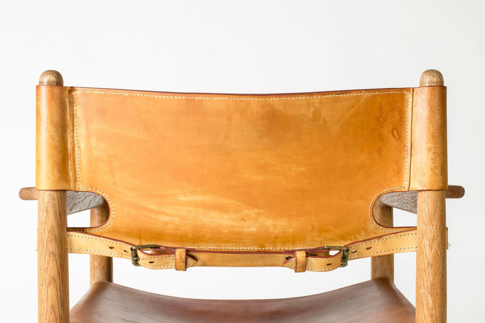 photo buy Set Of Eight Oak And Leather Dining Chairs By Børge Mogensen, Denmark, 1960s