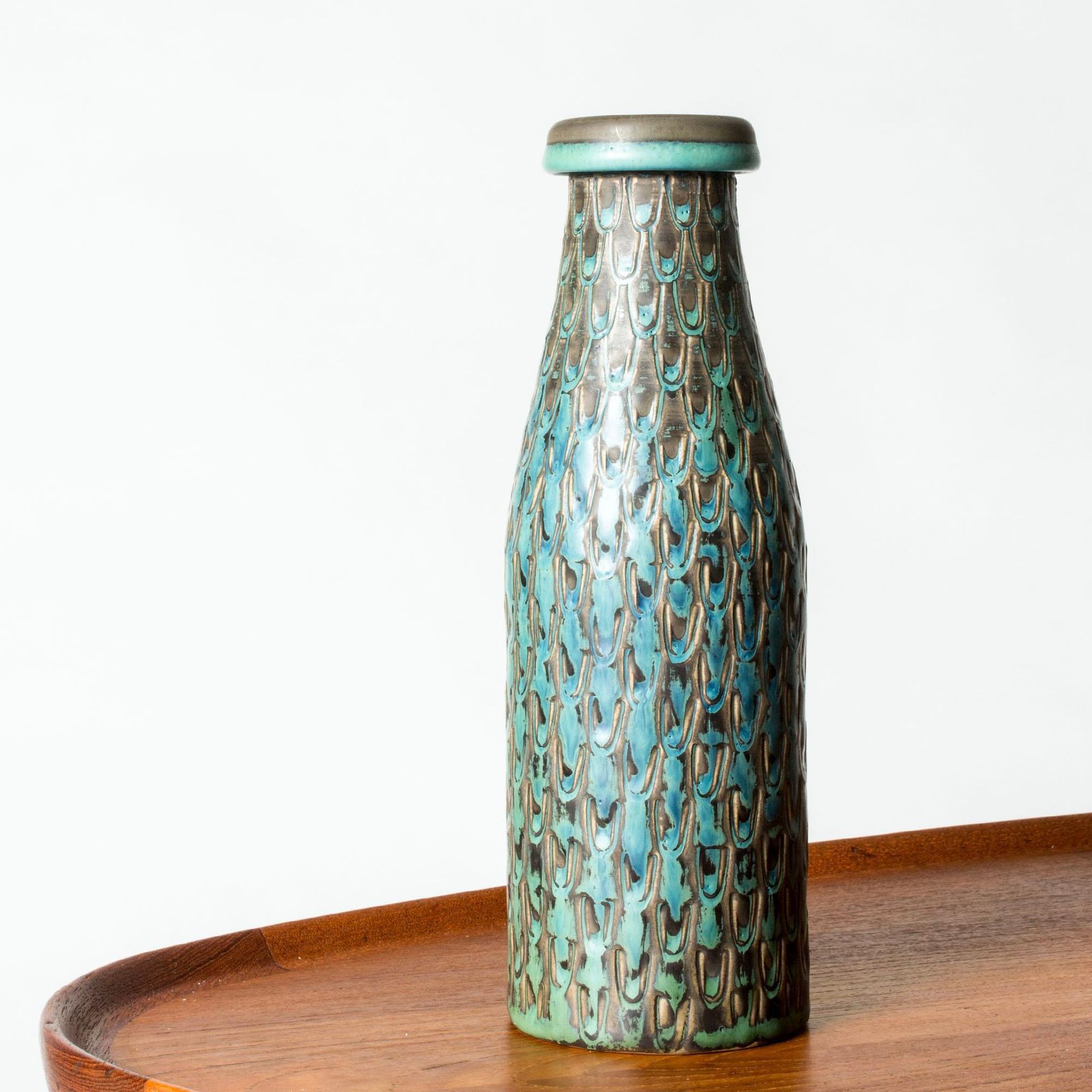 Mid-century stoneware vaas van Stig Lindberg, Gustavsbergs Studio, Zweden, 1963 photo for sale