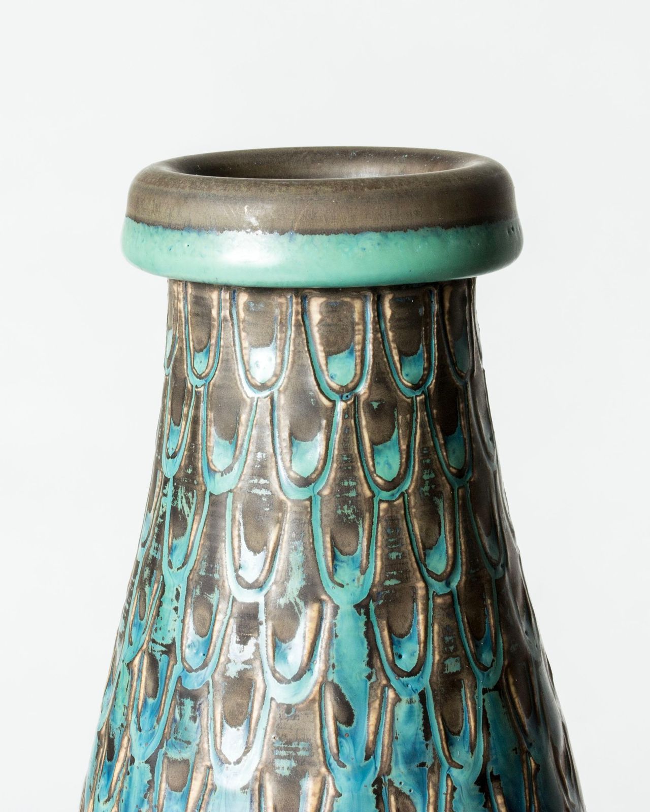 Midcentury Stoneware Vase By Stig Lindberg, Gustavsbergs Studio, Sweden, 1963 photo vinterior