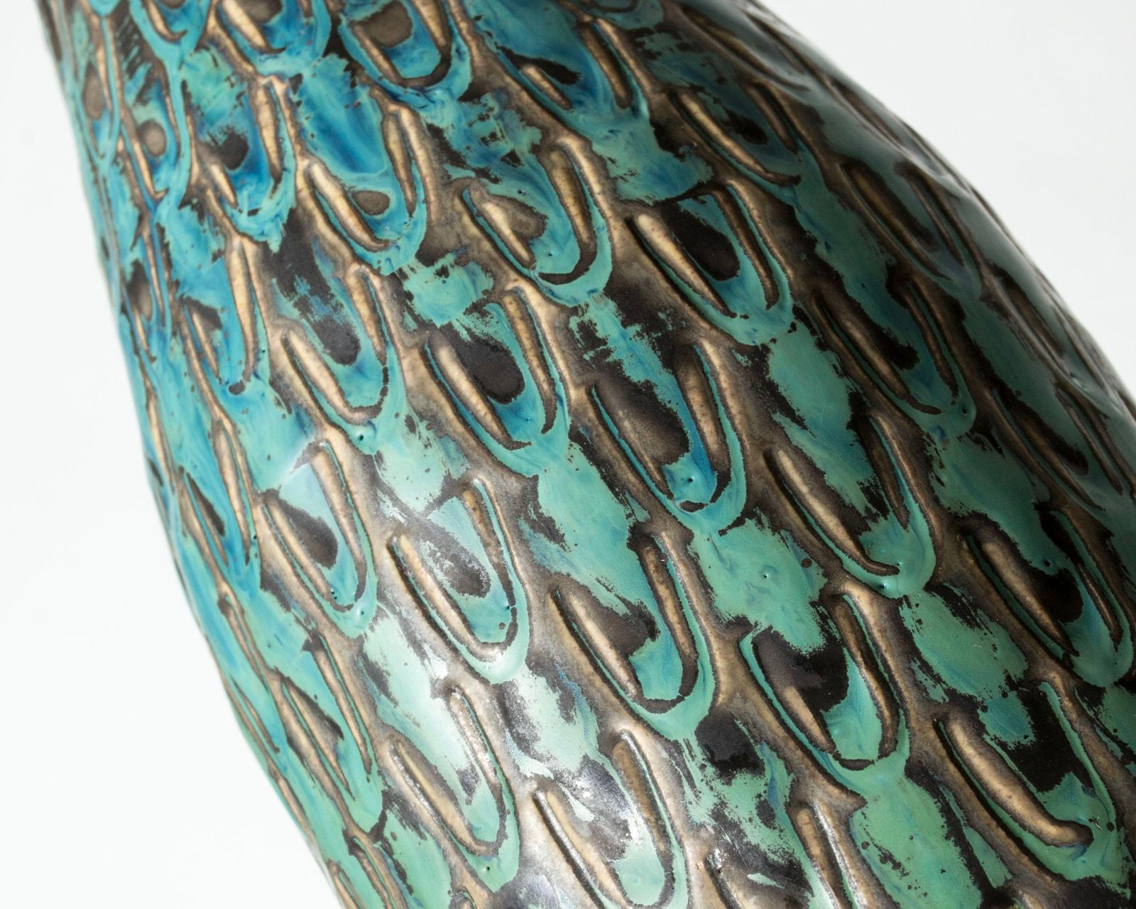Midcentury Stoneware Vase By Stig Lindberg, Gustavsbergs Studio, Sweden, 1963 photo vintage