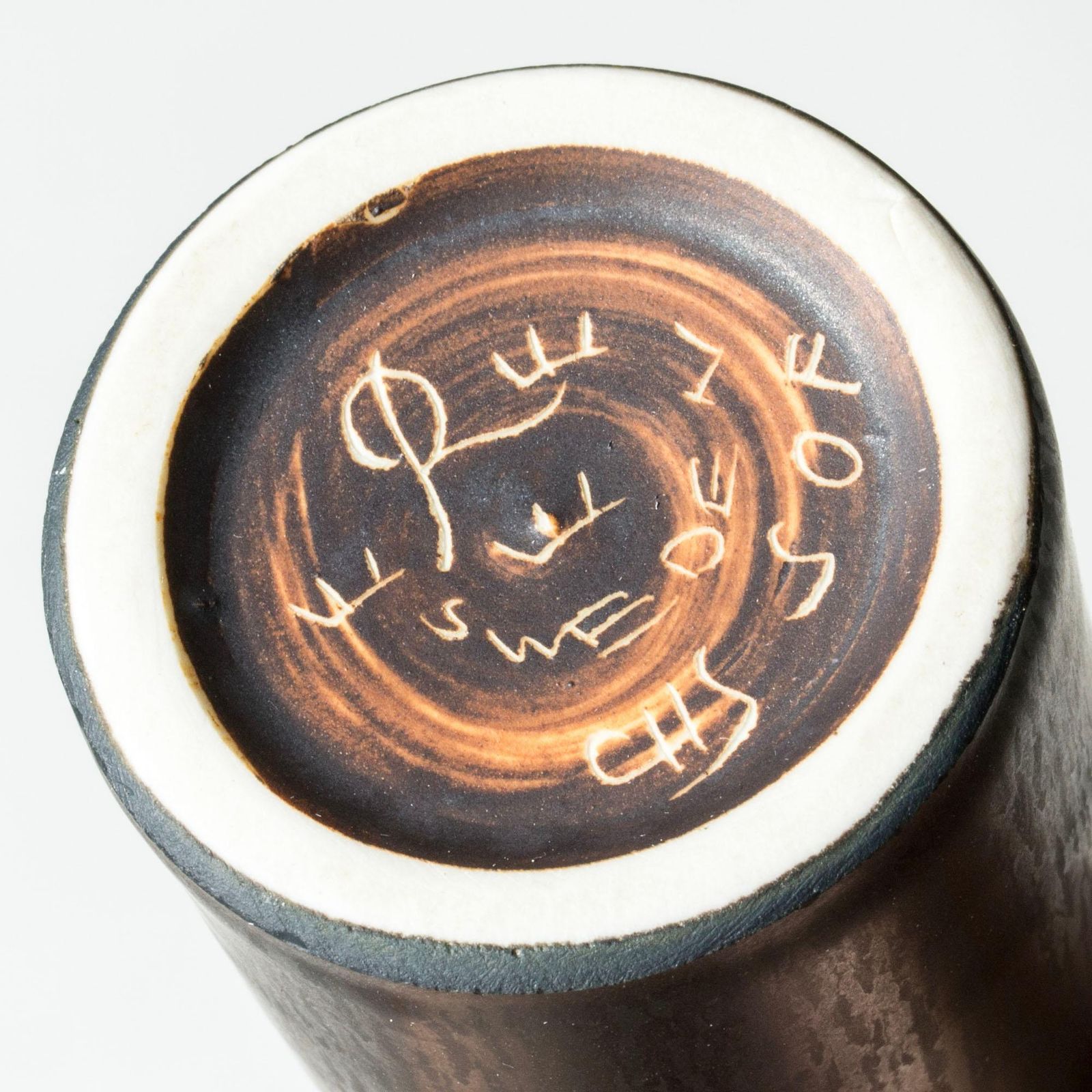 photo furniture Vase en grès mid-century par Carl-Harry Stålhane, Rörstrand, Suède, années 1950