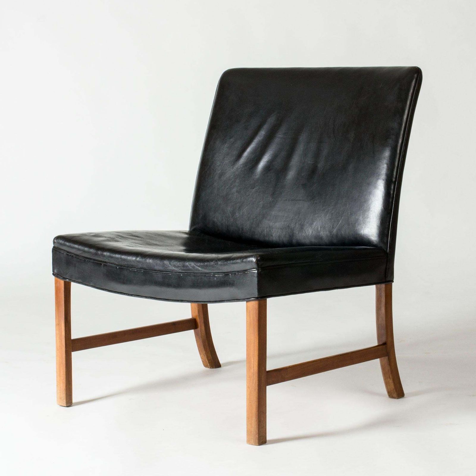 Danish Modern Mahogany And Leather Lounge Chairs By Ole Wanscher, Denmark, 1950s photo buy