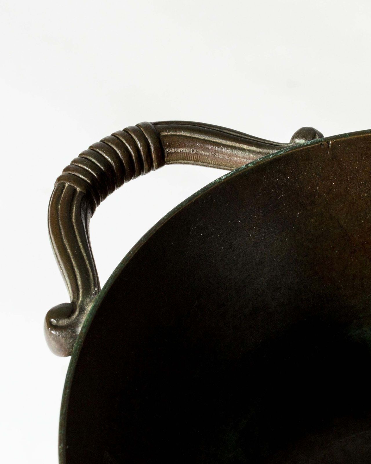 Swedish Modernist Patinated Bronze Bowl From Gab, 1930s photo buy
