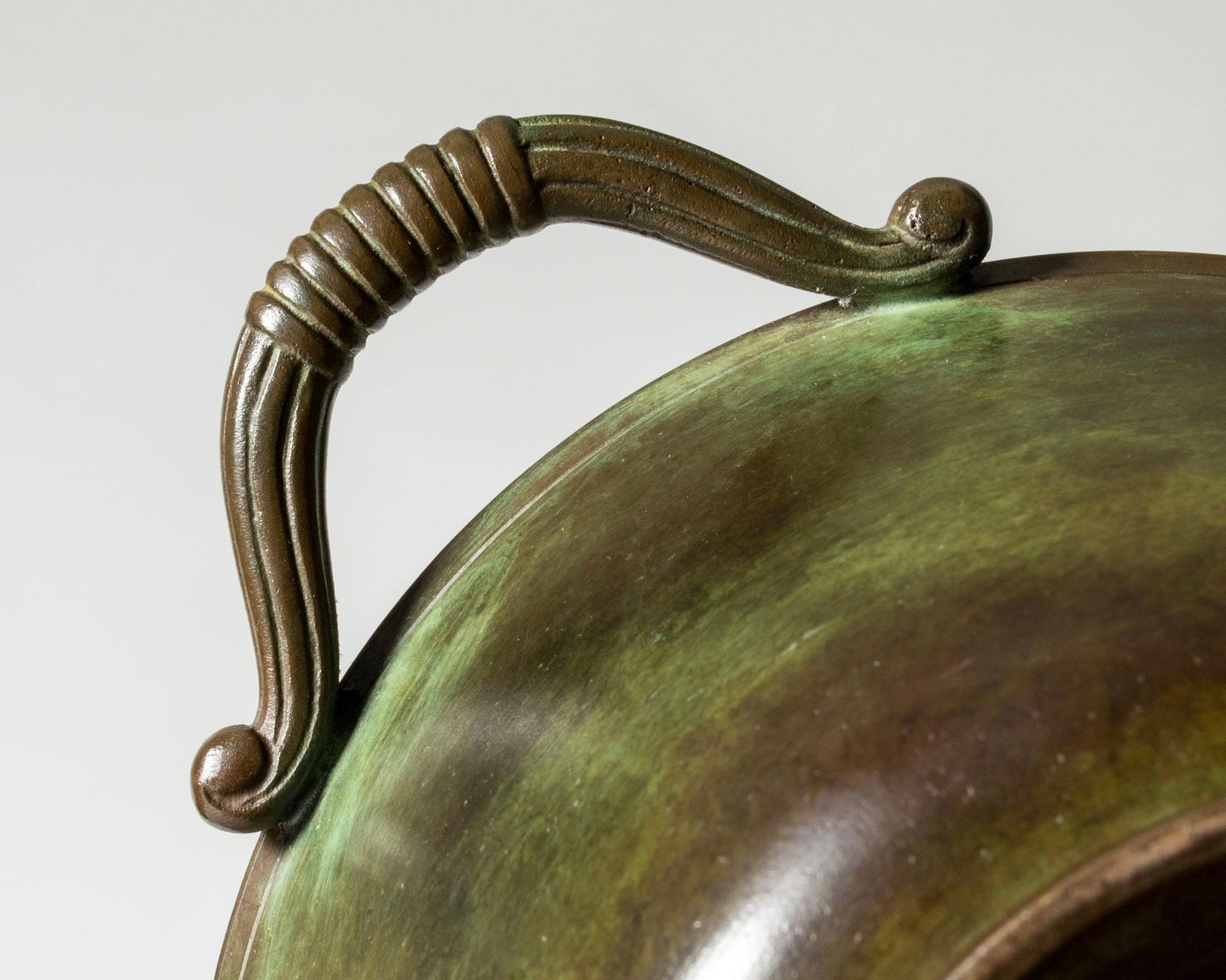 Swedish Modernist Patinated Bronze Bowl From Gab, 1930s photo vintage