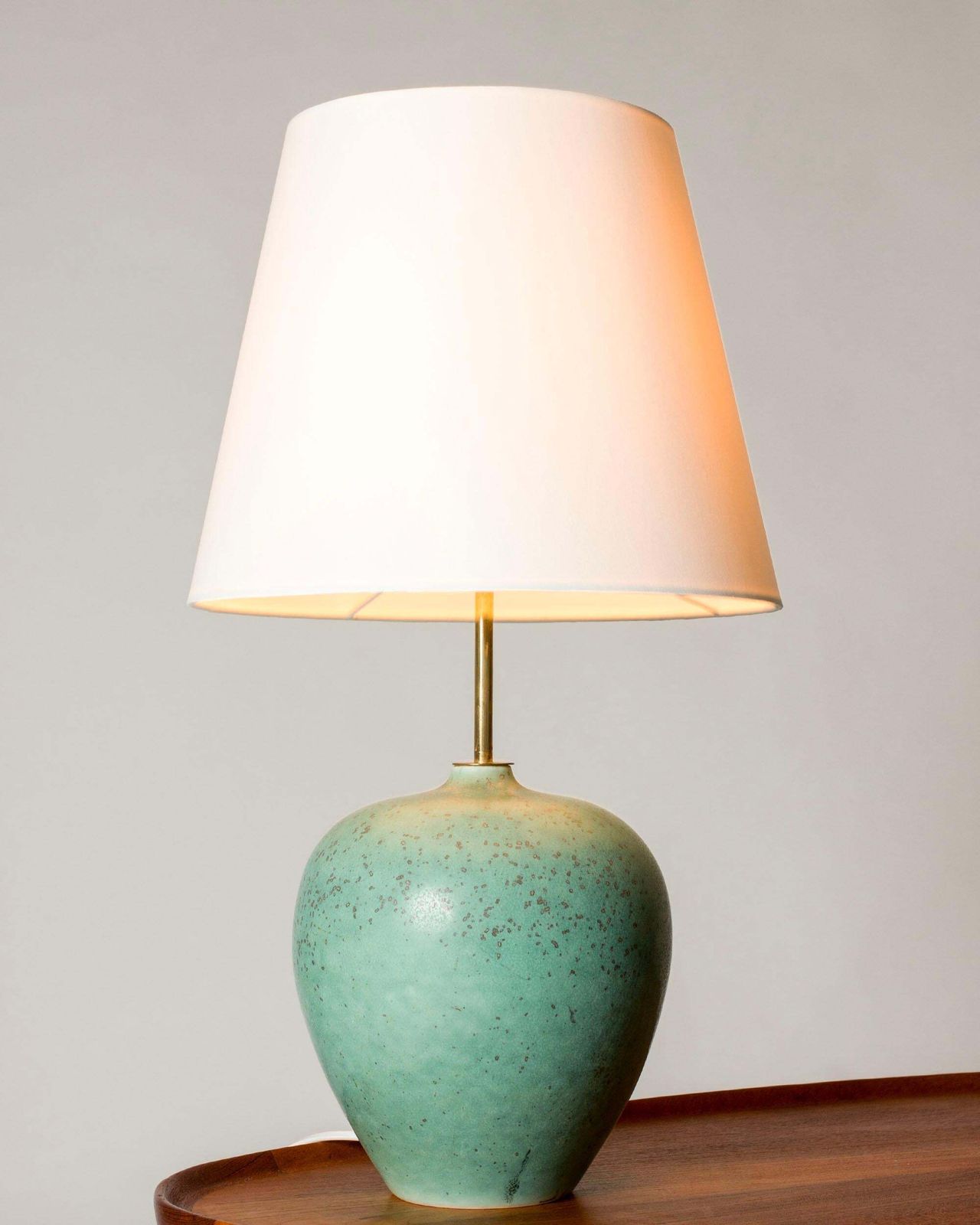 Stoneware tafellamp van Gunnar Nylund, Rörstrand, Zweden, jaren 1940 photo Verlichting