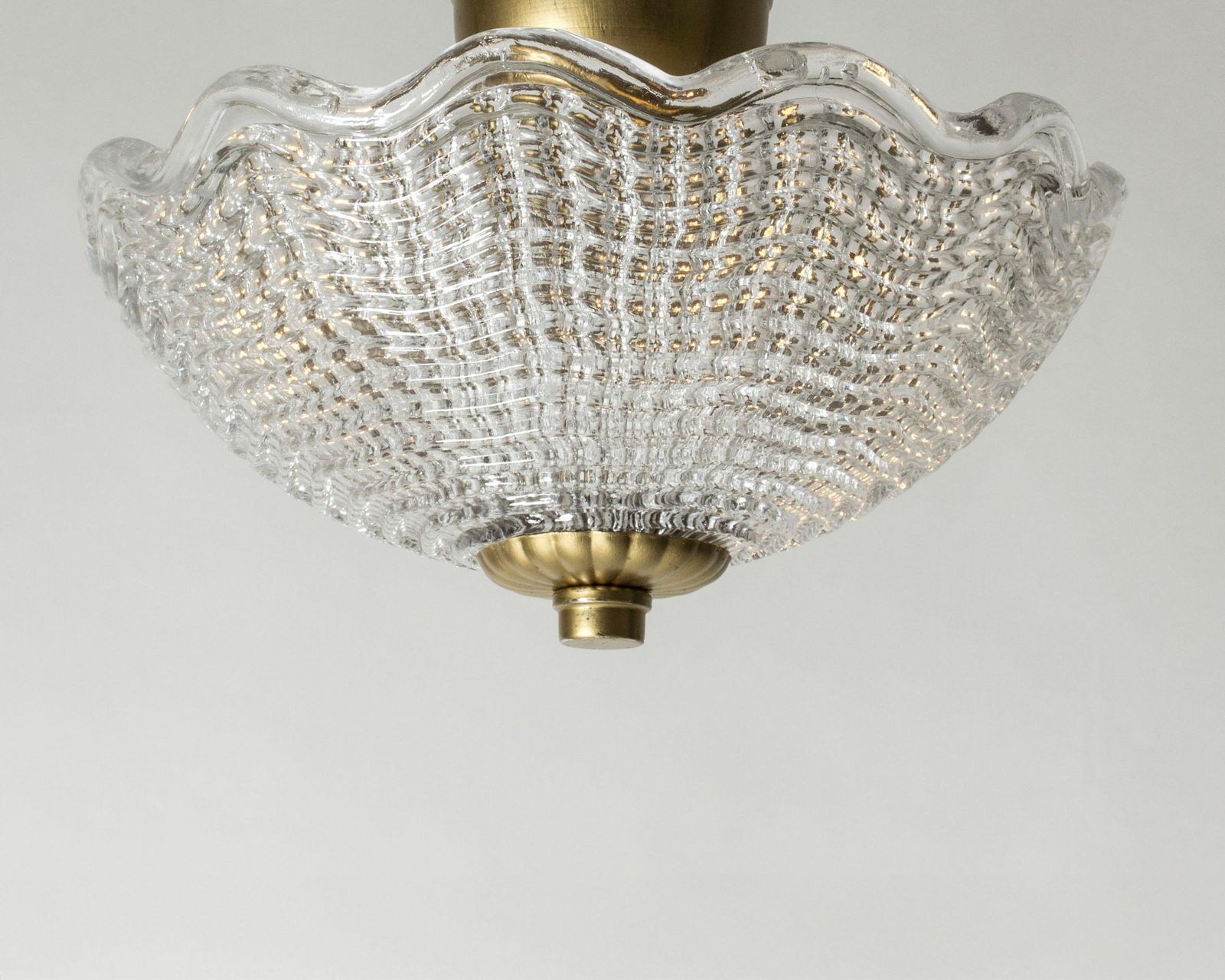 Scandinavian Modern Flush Mount By Carl Fagerlund, Orrefors, Sweden, 1940s photo for sale