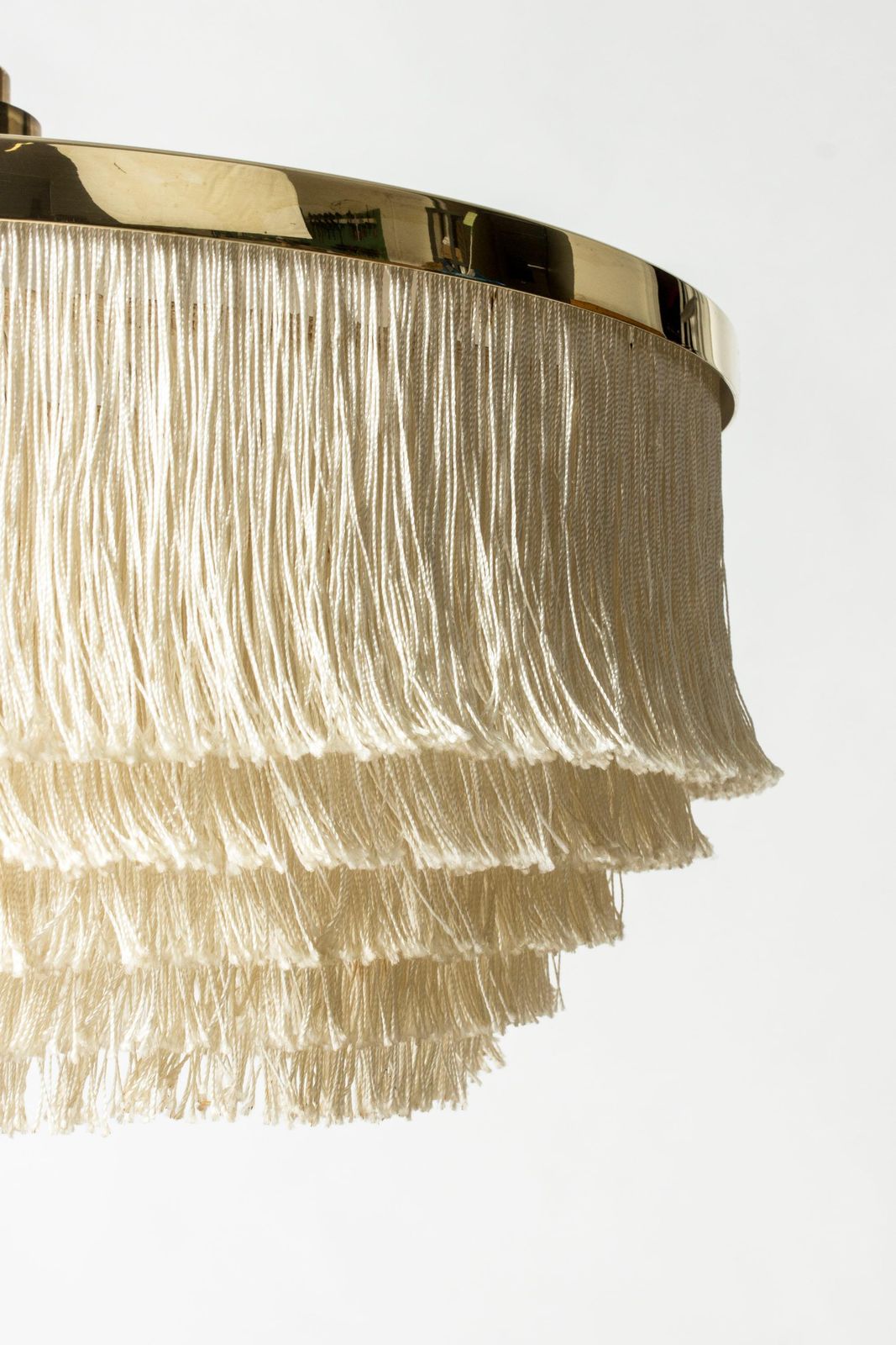 Lampe à suspension scandinave moderne Hans Agne Jakobsson en laiton et soie, modèle T 603 photo 3273.0