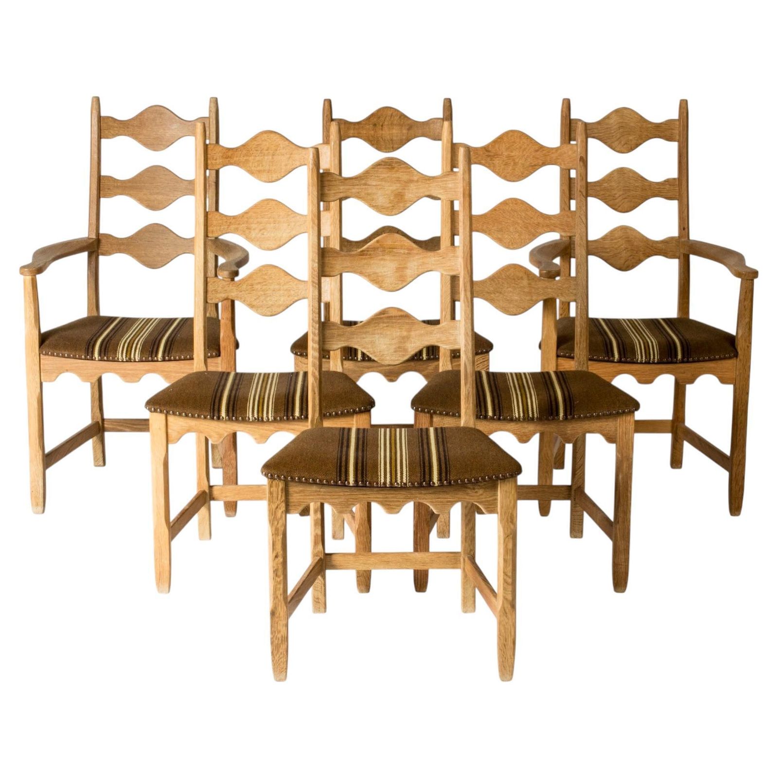 Midcentury Modern Dining Chairs By Henning Kjærnulf, Denmark, 1960s, Set Of Six