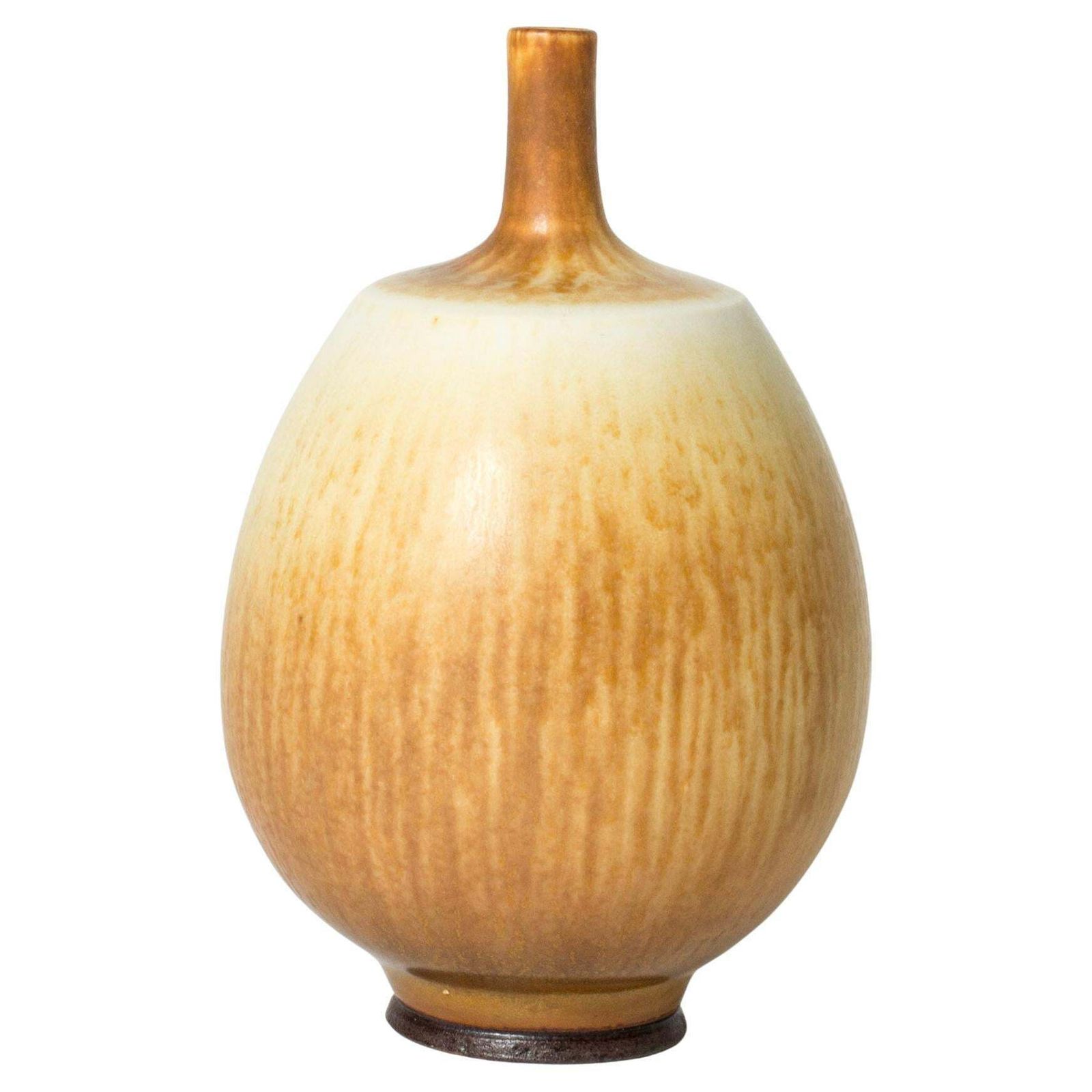 Vase en grès mid-century par Berndt Friberg, Gustavsberg, Suède, 1977