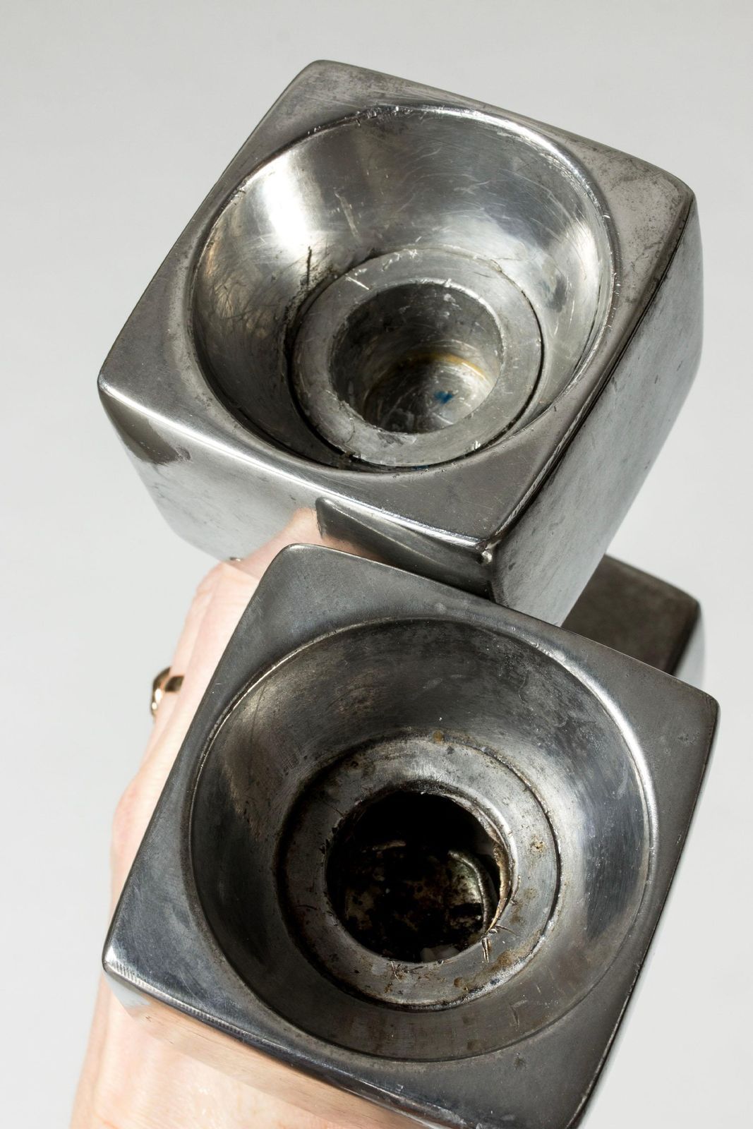 Pewter Candlesticks By Astrid Fog For Just Andersen, Denmark, 1960s photo buy