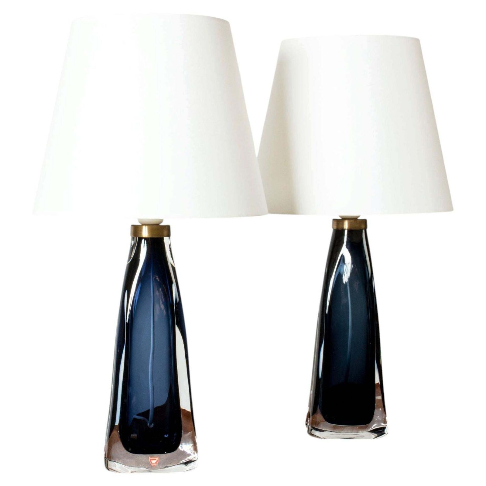 Scandinavian Modern Glass Table Lamps By Carl Fagerlund, 1960s
