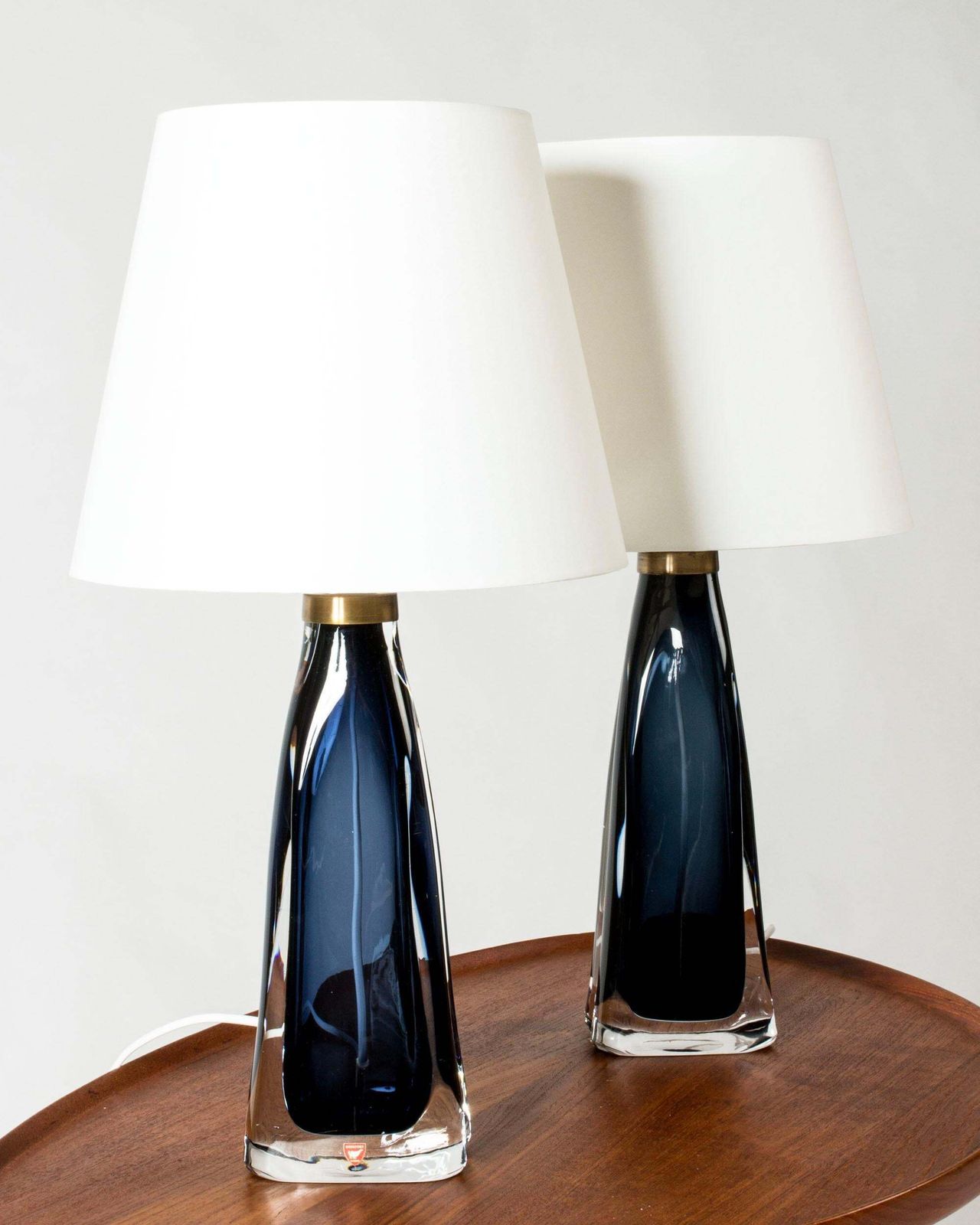 Scandinavian Modern glazen tafellampen van Carl Fagerlund, jaren 1960 photo furniture