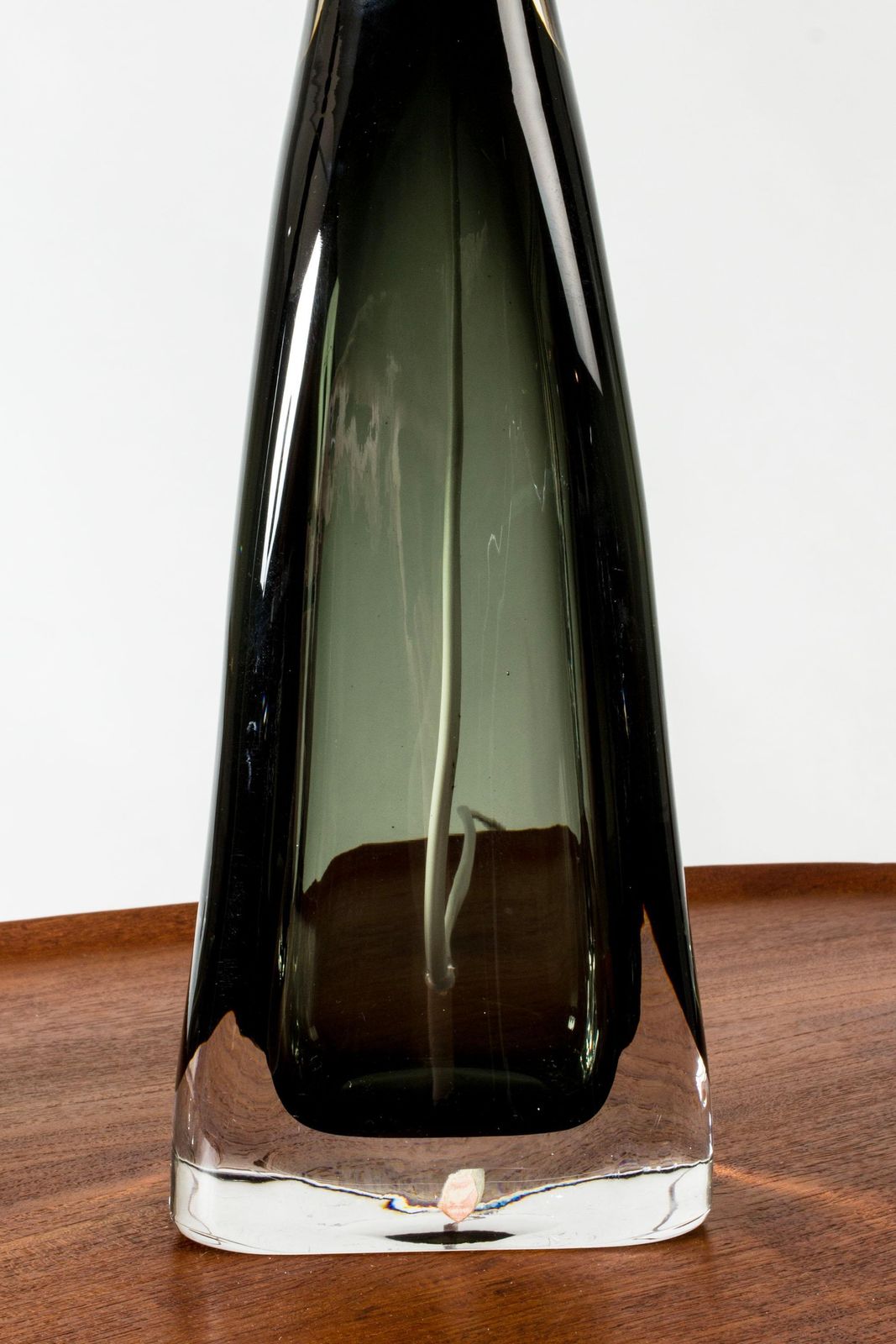 Lampes de table en verre vert olive par Carl Fagerlund, Suède, années 1960 photo for sale