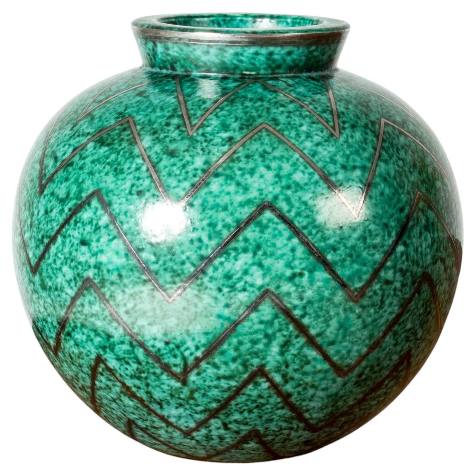 Stoneware "Argenta" vaas van Wilhelm Kåge, Gustavsberg, Zweden, 1937