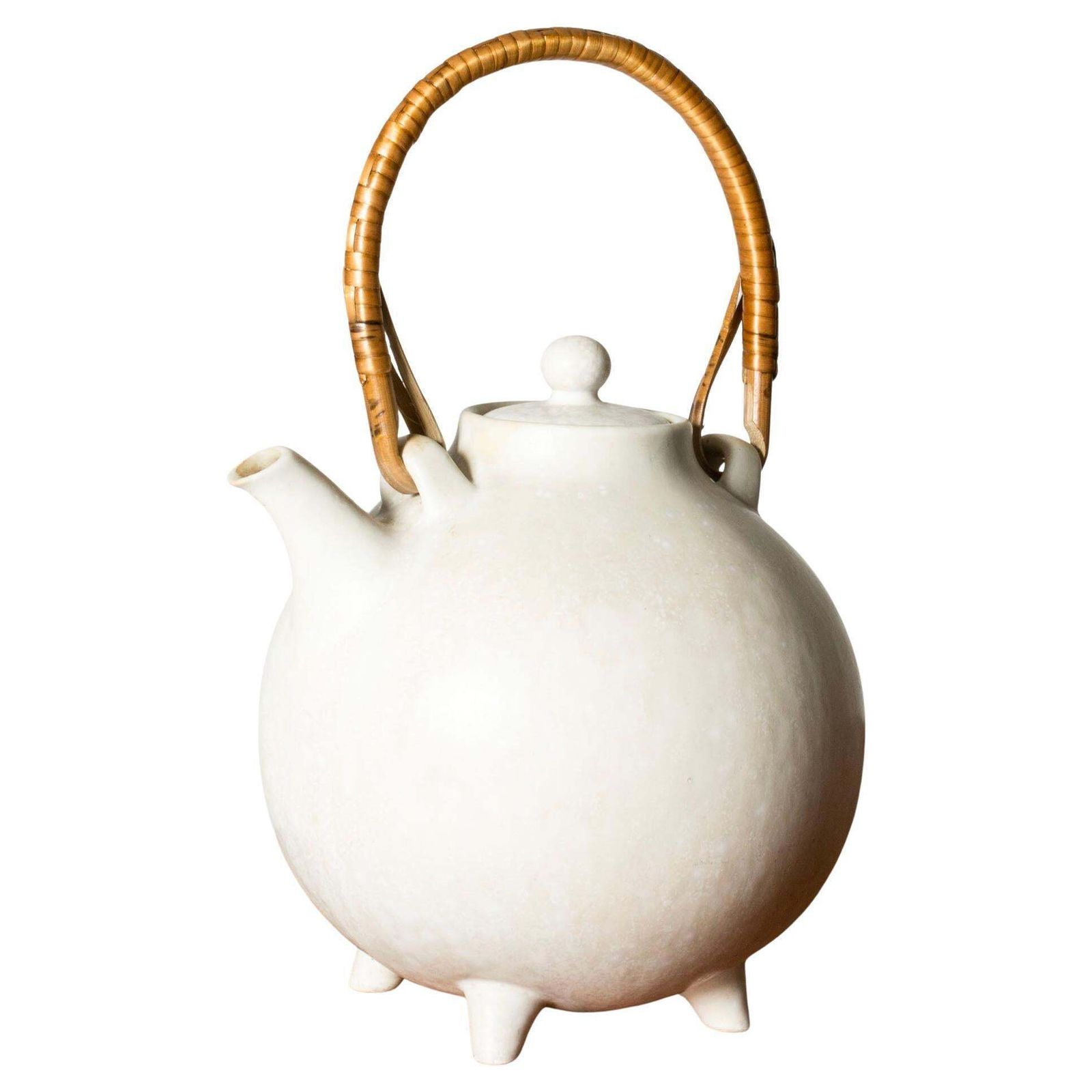 Scandinavian Functionalist Stoneware Teapot By Gunnar Nylund, 1940s