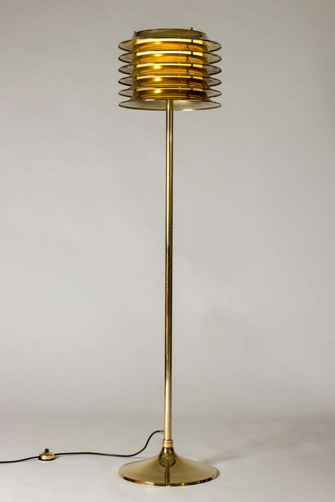Finnish Midcentury Modern Brass Floor Lamp By Kai Ruokonen For Orno, 1970s photo 13100.0