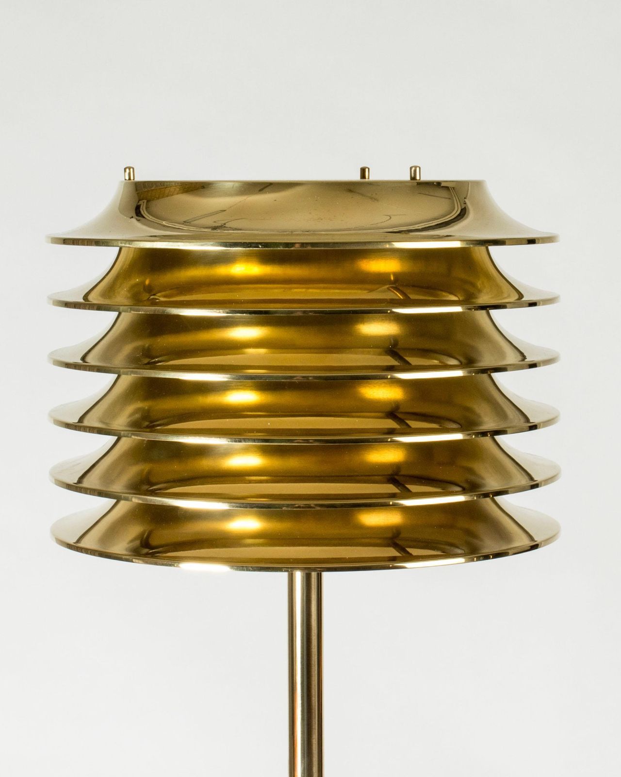 Finnish Midcentury Modern Brass Floor Lamp By Kai Ruokonen For Orno, 1970s photo vinterior