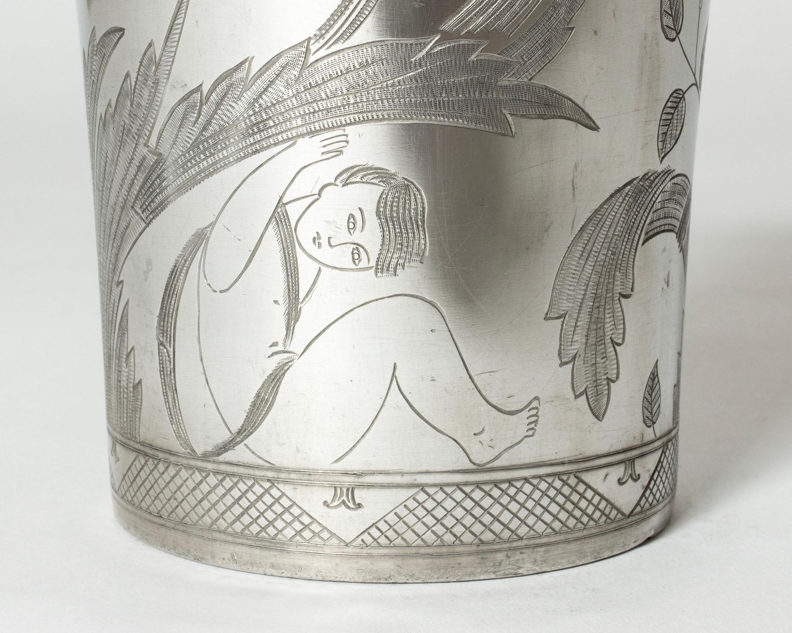 Swedish Grace Pewter Vase By Tyra Lundgren, Svenskt Tenn, Sweden, 1929 photo vinterior
