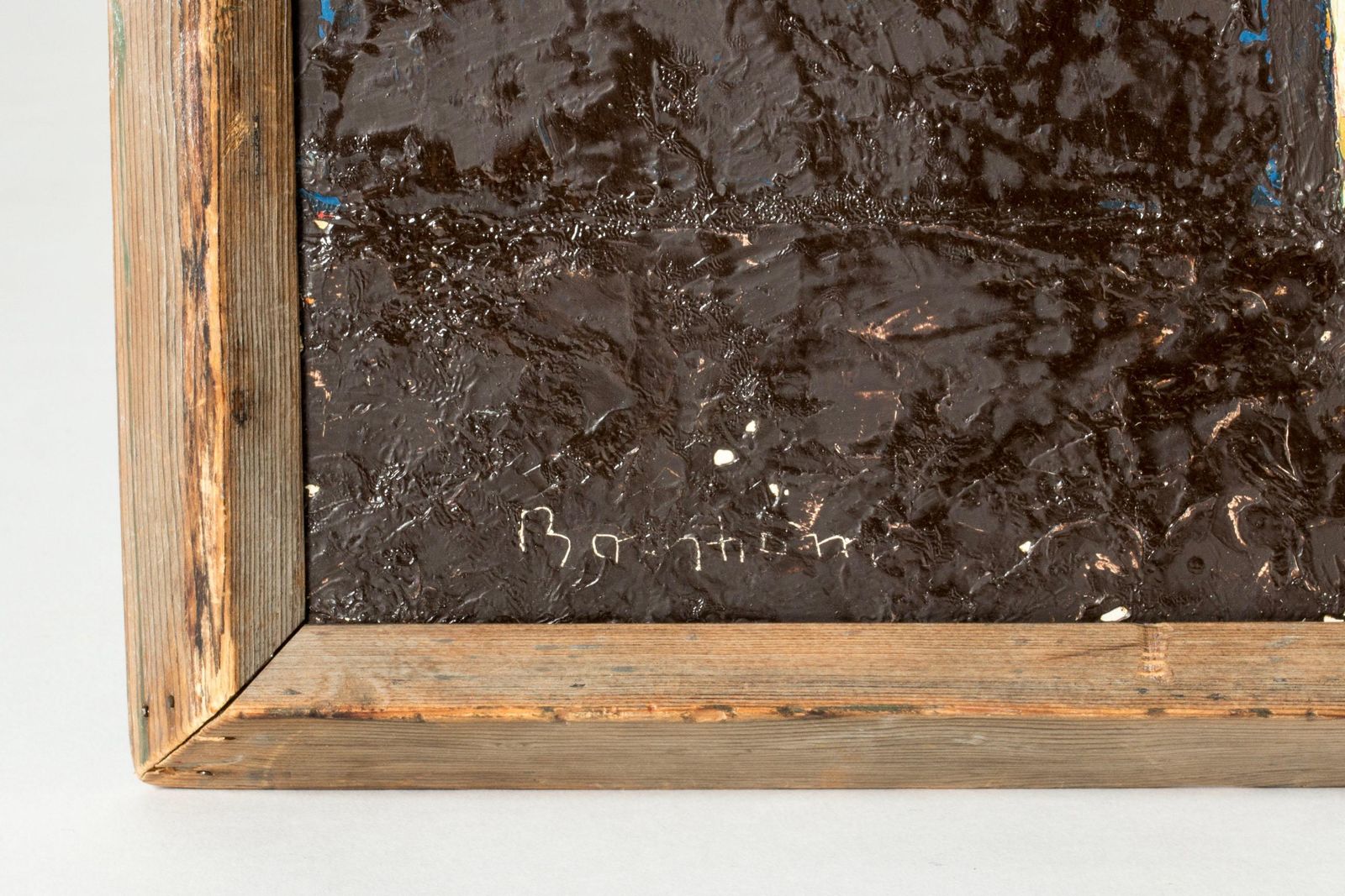 Scandinavian Midcentury Concretist Oil Painting, Harry Booström, Sweden, 1950s photo buy