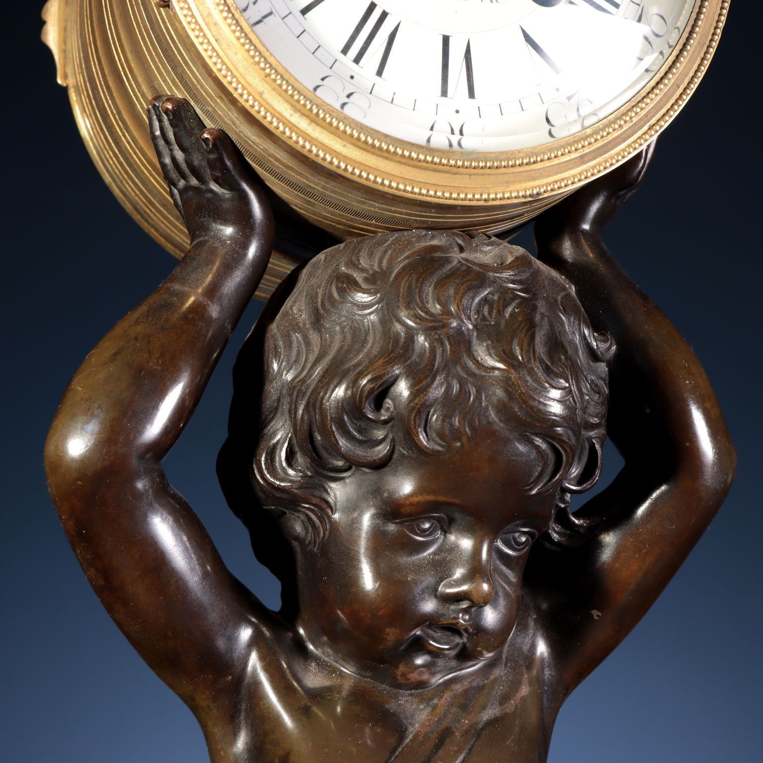 Bronze Triptych With Clock And Candelabra   Attributed To Lenoir And Dasson photo for sale
