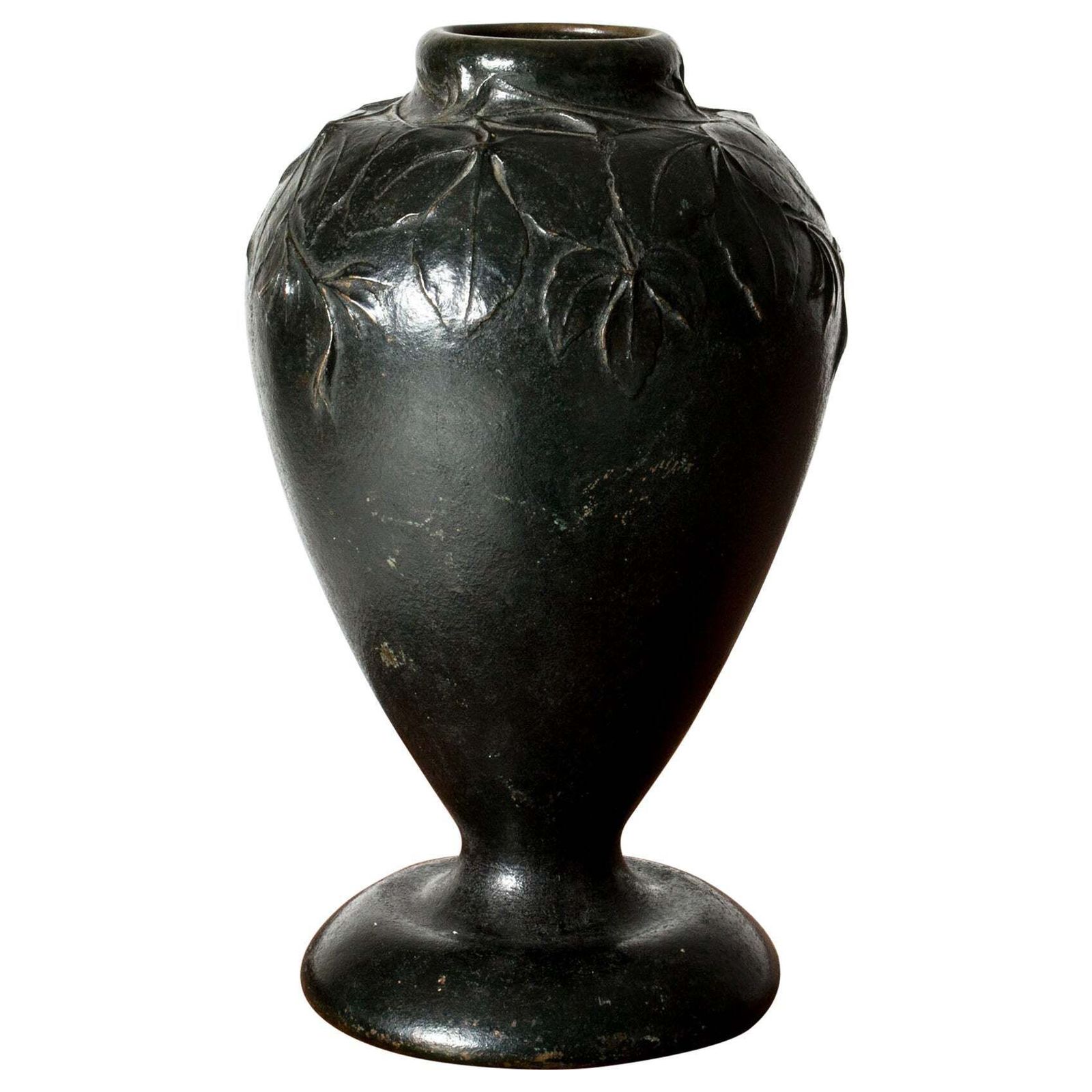 Art Noveau Bronze Vase By Hugo Elmqvist, Sweden, Ca 1900