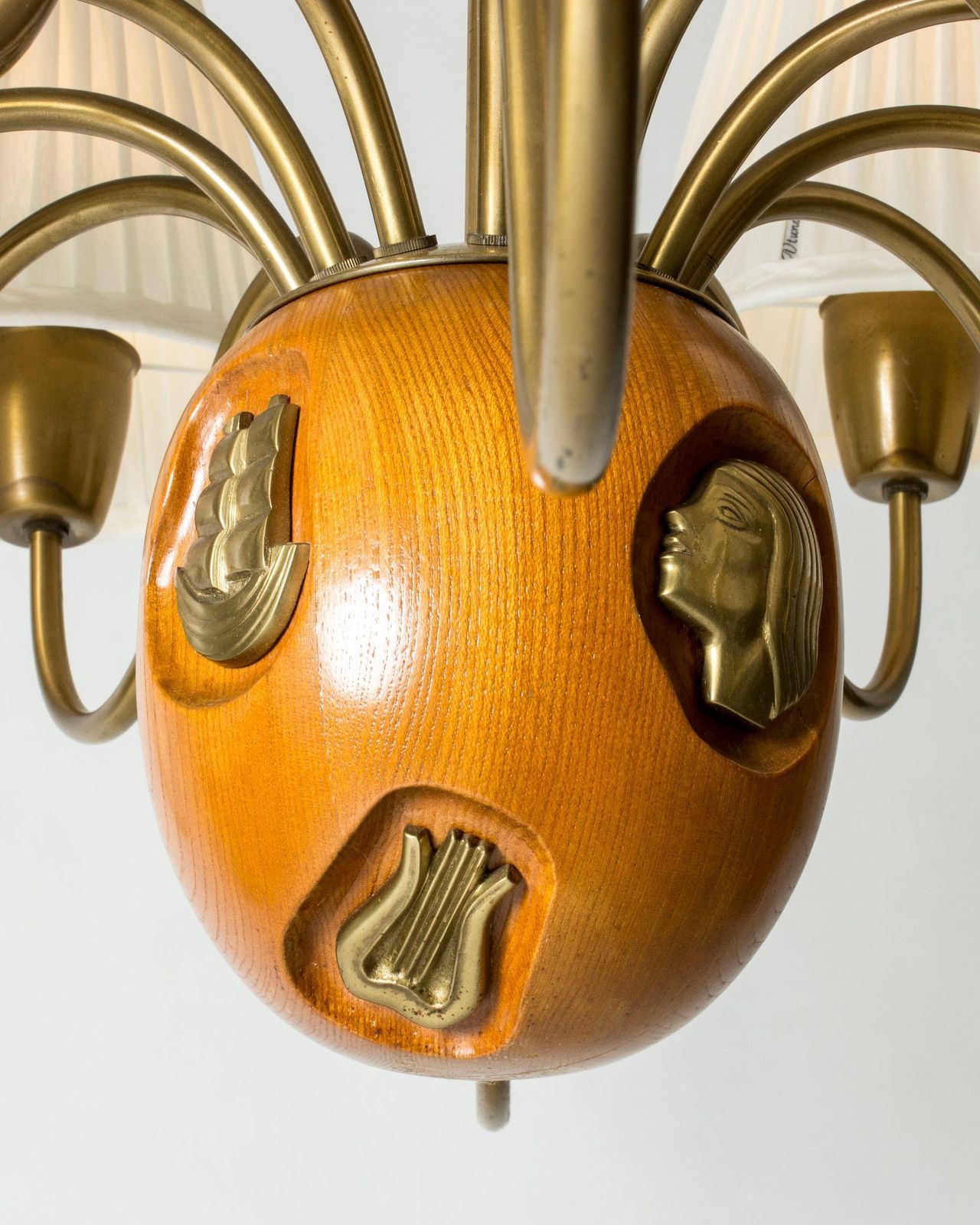 Lustre moderniste par Hans Bergström, Ateljé Lyktan, Suède, années 1940 photo buy