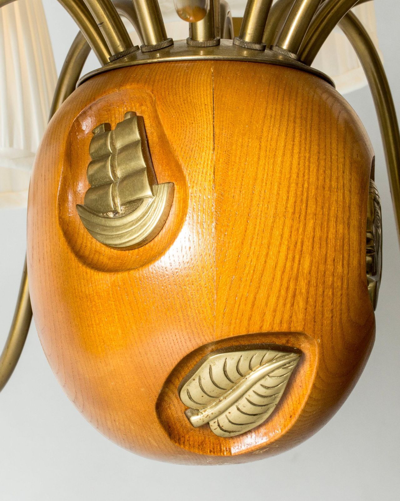 Modernistische hanglamp van Hans Bergström, Ateljé Lyktan, Zweden, jaren 1940 photo vintage