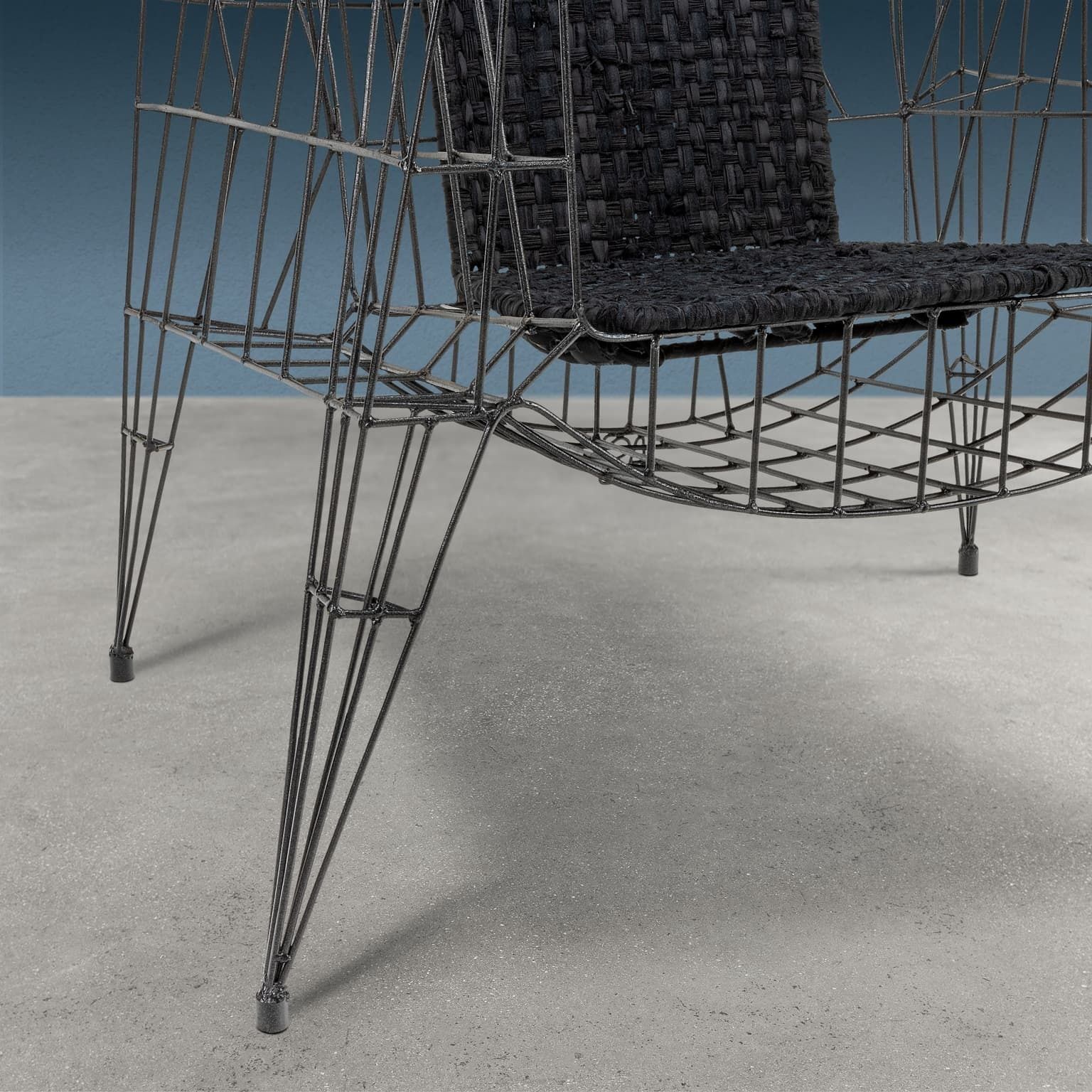 Glass Armchair Minimalisti Series Iron Design Anacleto Spazzapan photo vintage